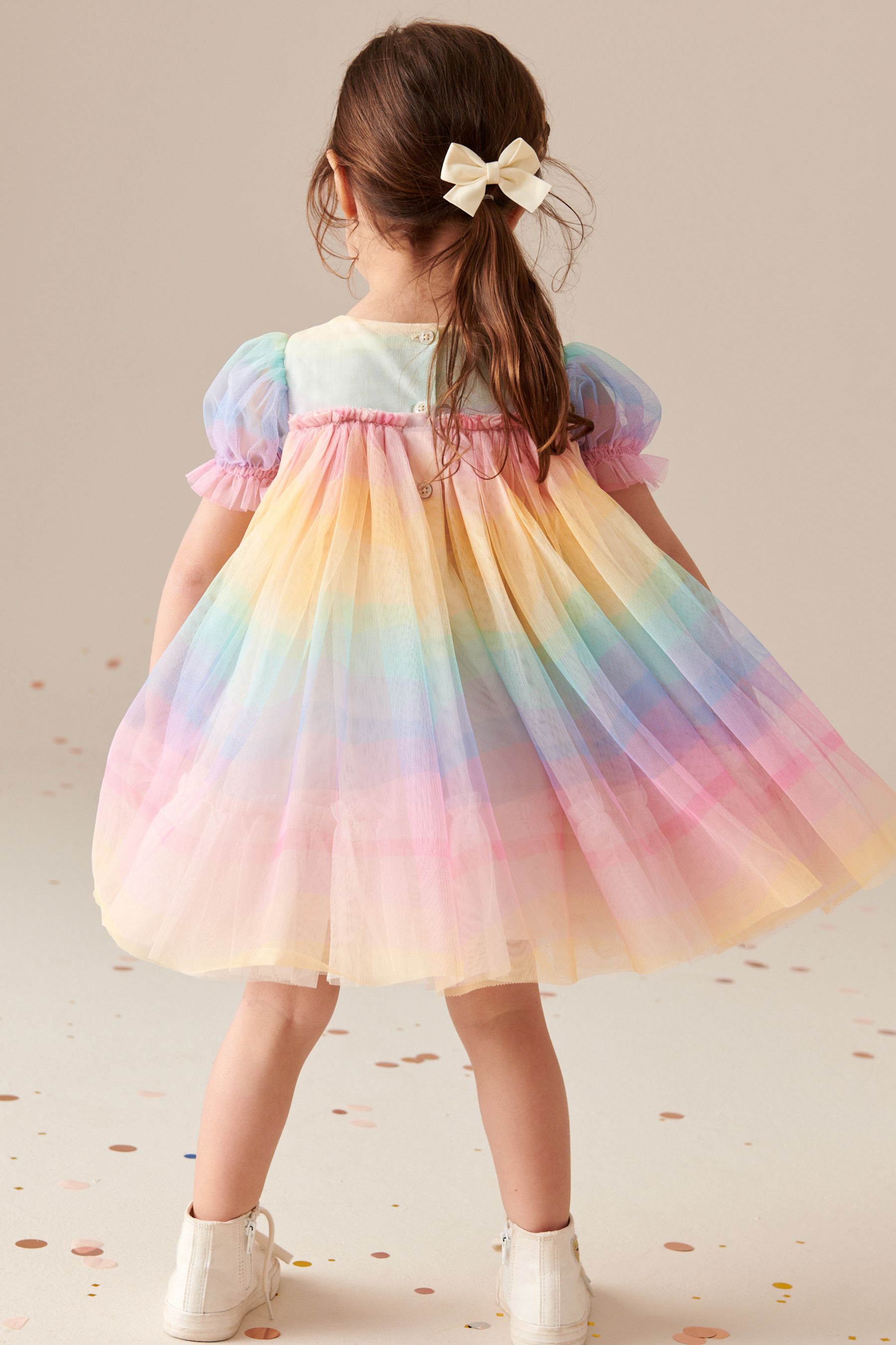 Multi Rainbow Mesh Dress (3mths-7yrs)