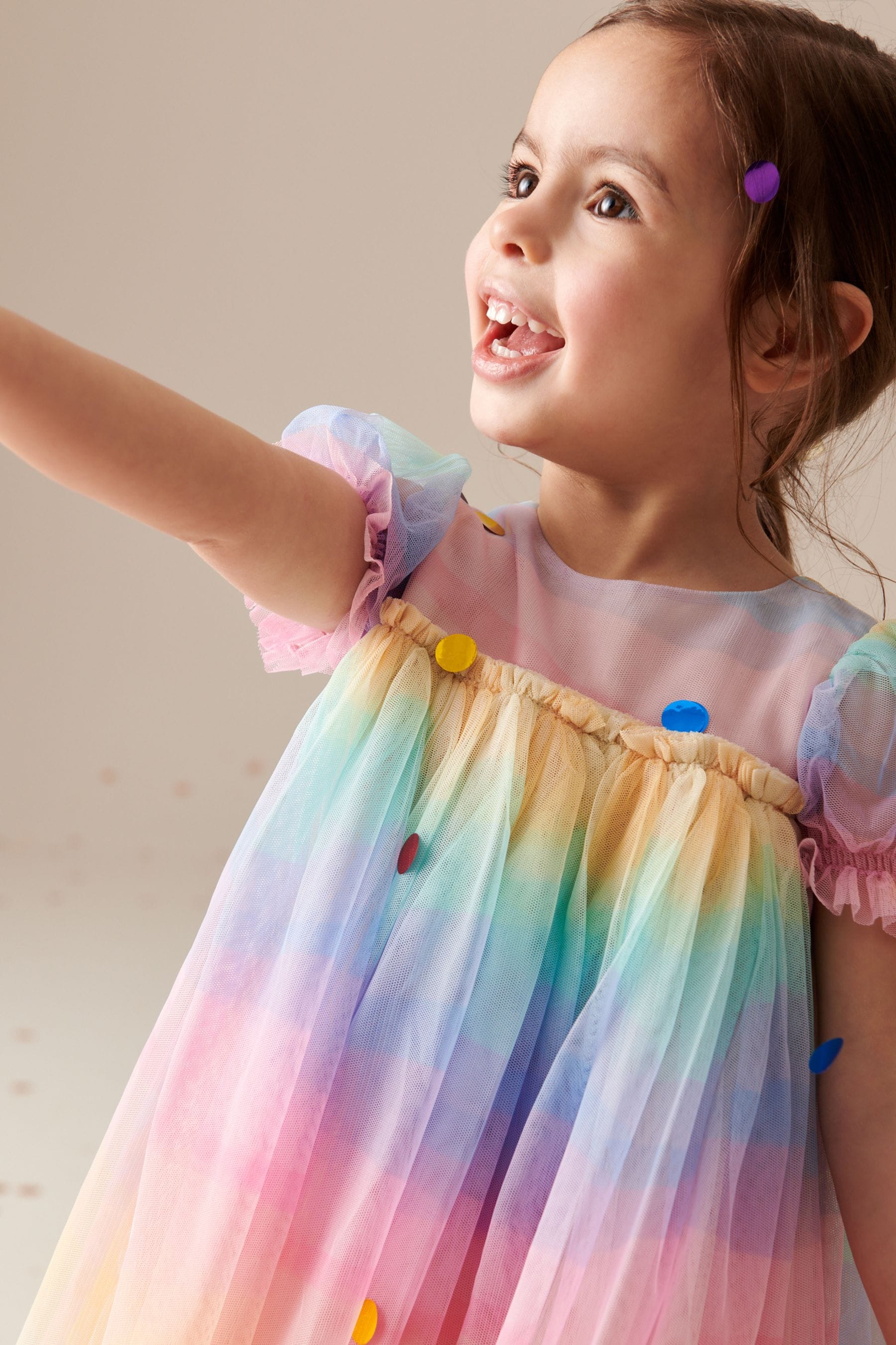 Multi Rainbow Mesh Dress (3mths-7yrs)