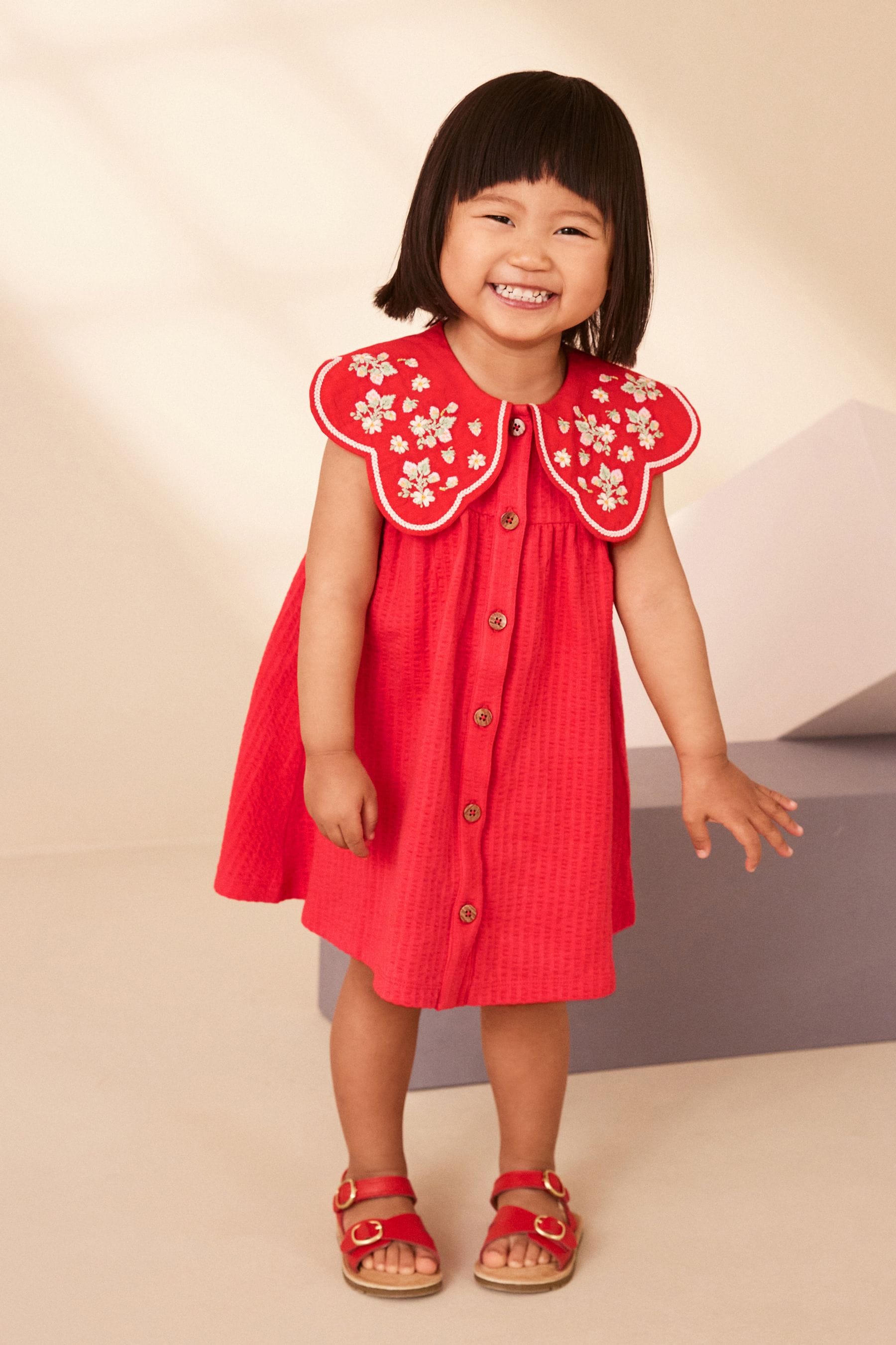 Red Cotton Summer Dress (3mths-7yrs)