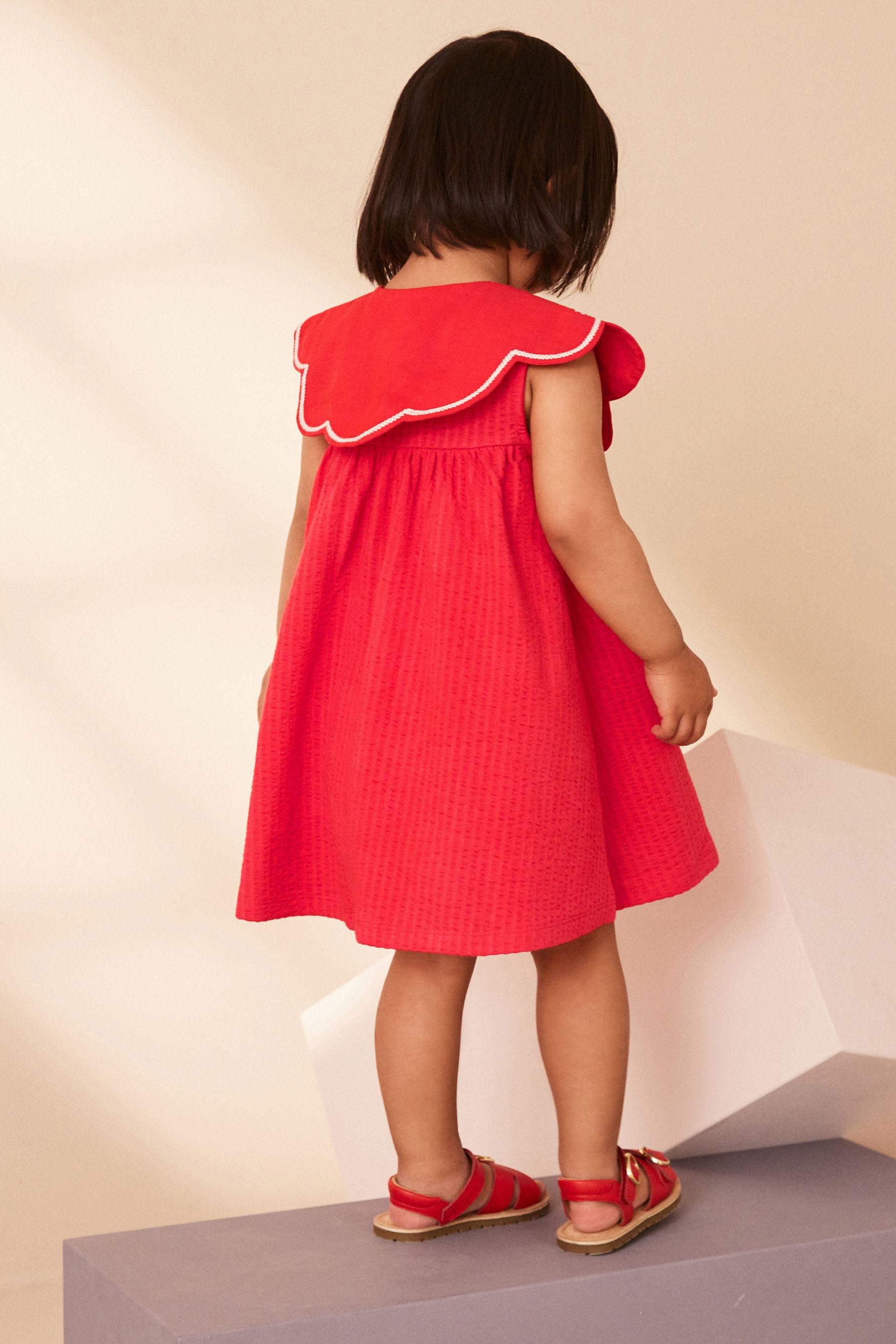 Red Cotton Summer Dress (3mths-7yrs)