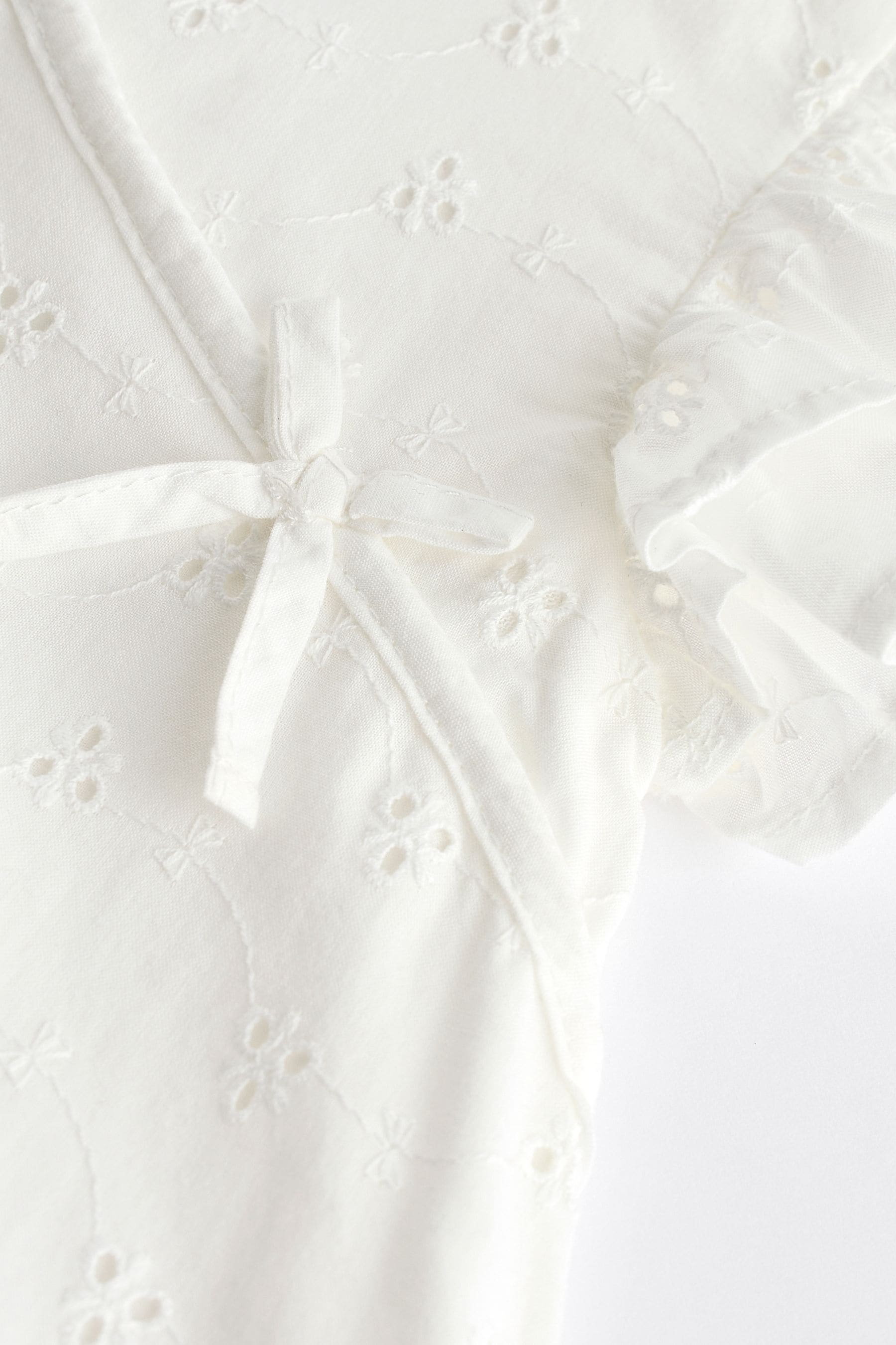 White Broderie Baby Wrap Romper (0mths-3yrs)