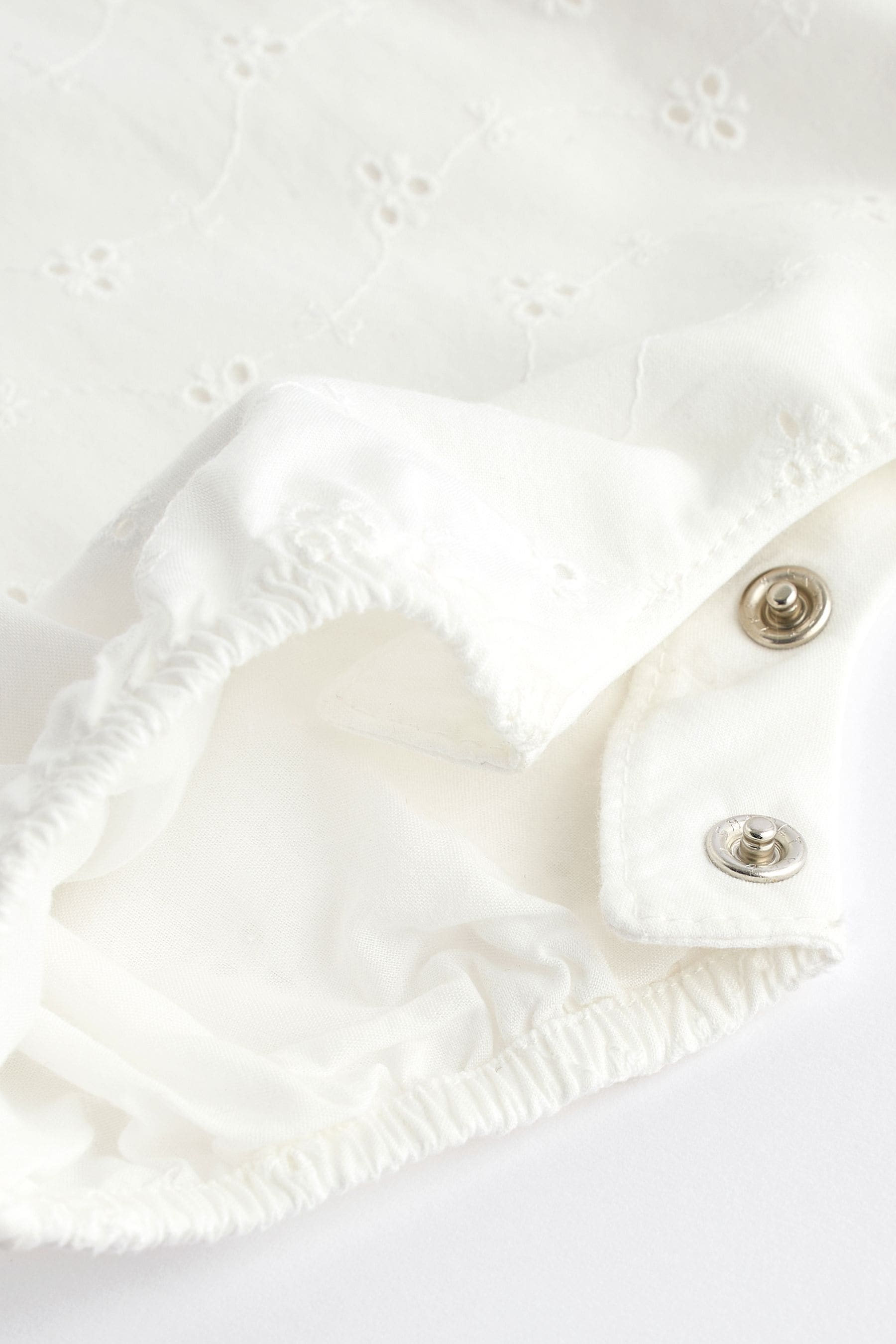 White Broderie Baby Wrap Romper (0mths-3yrs)