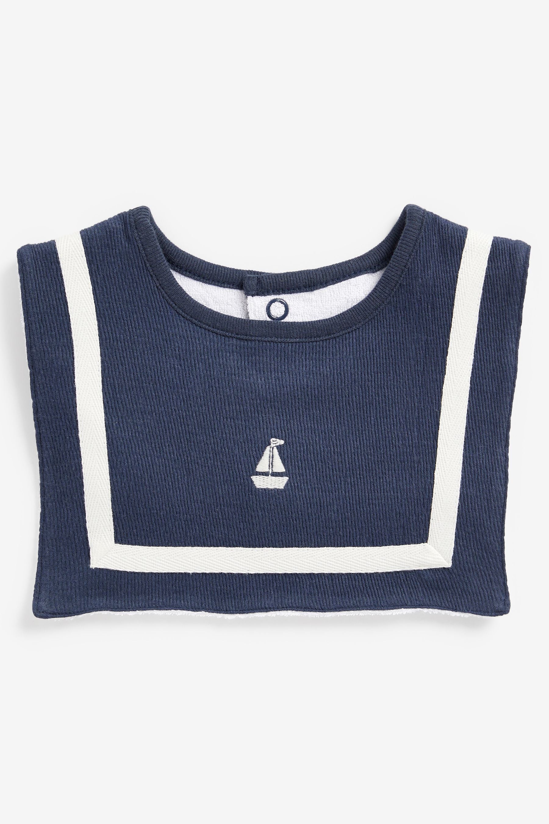 Navy/White Nautical Baby Bibs 2 Pack