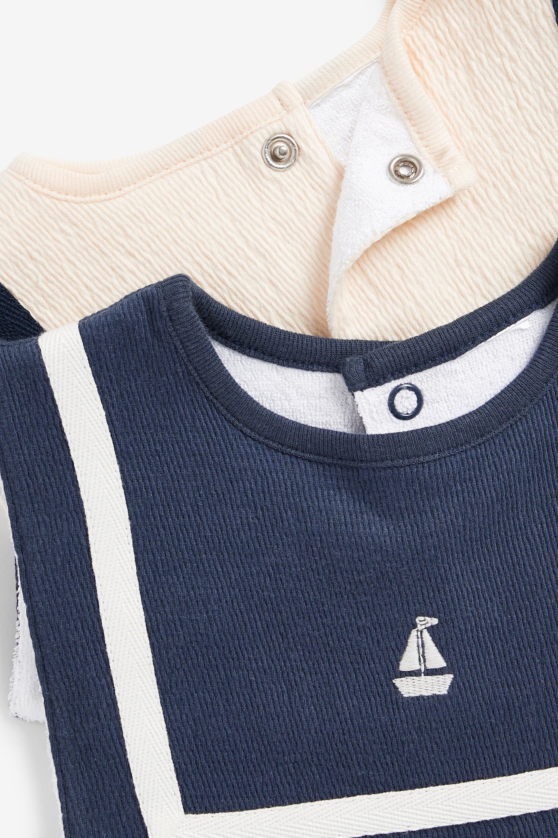 Navy/White Nautical Baby Bibs 2 Pack