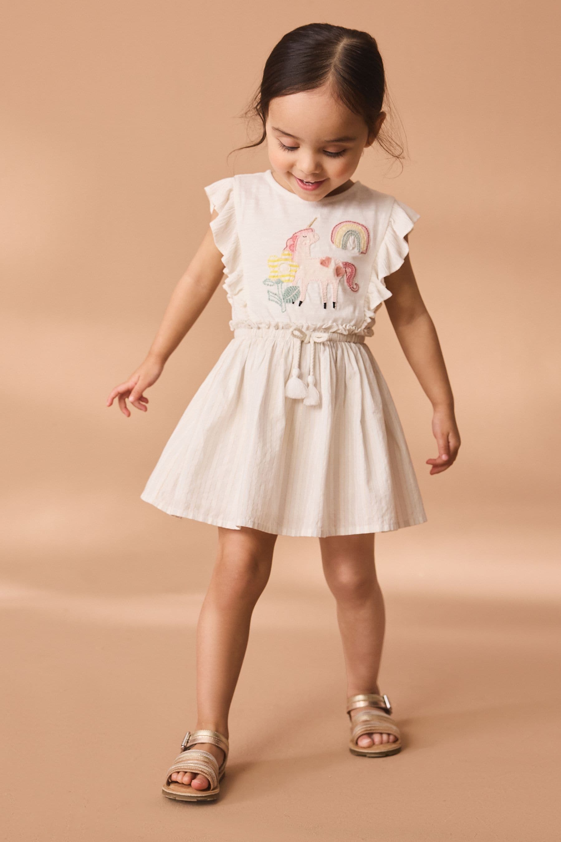 Blue Unicorn Frill Dress (3mths-7yrs)