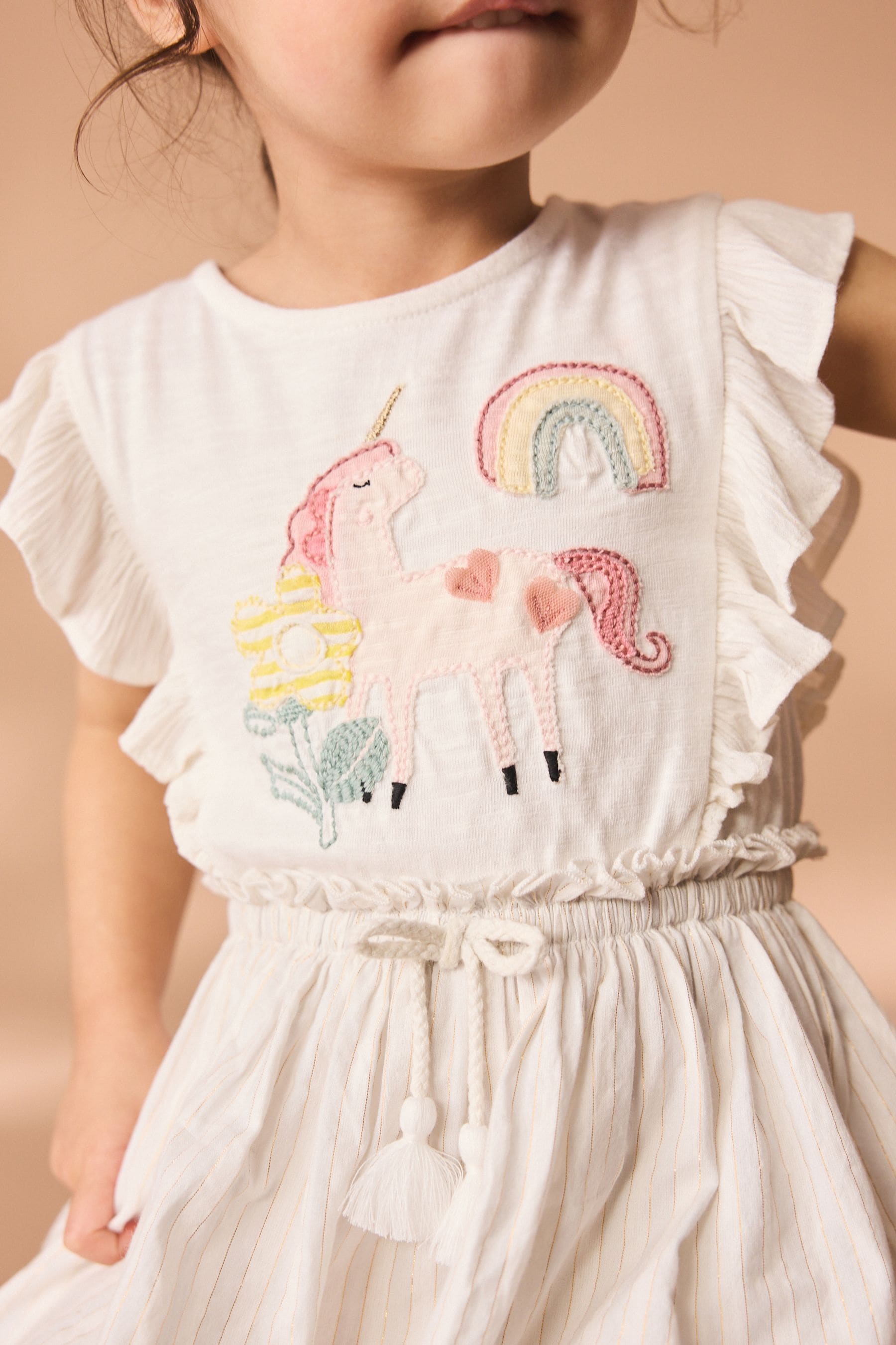 Blue Unicorn Frill Dress (3mths-7yrs)