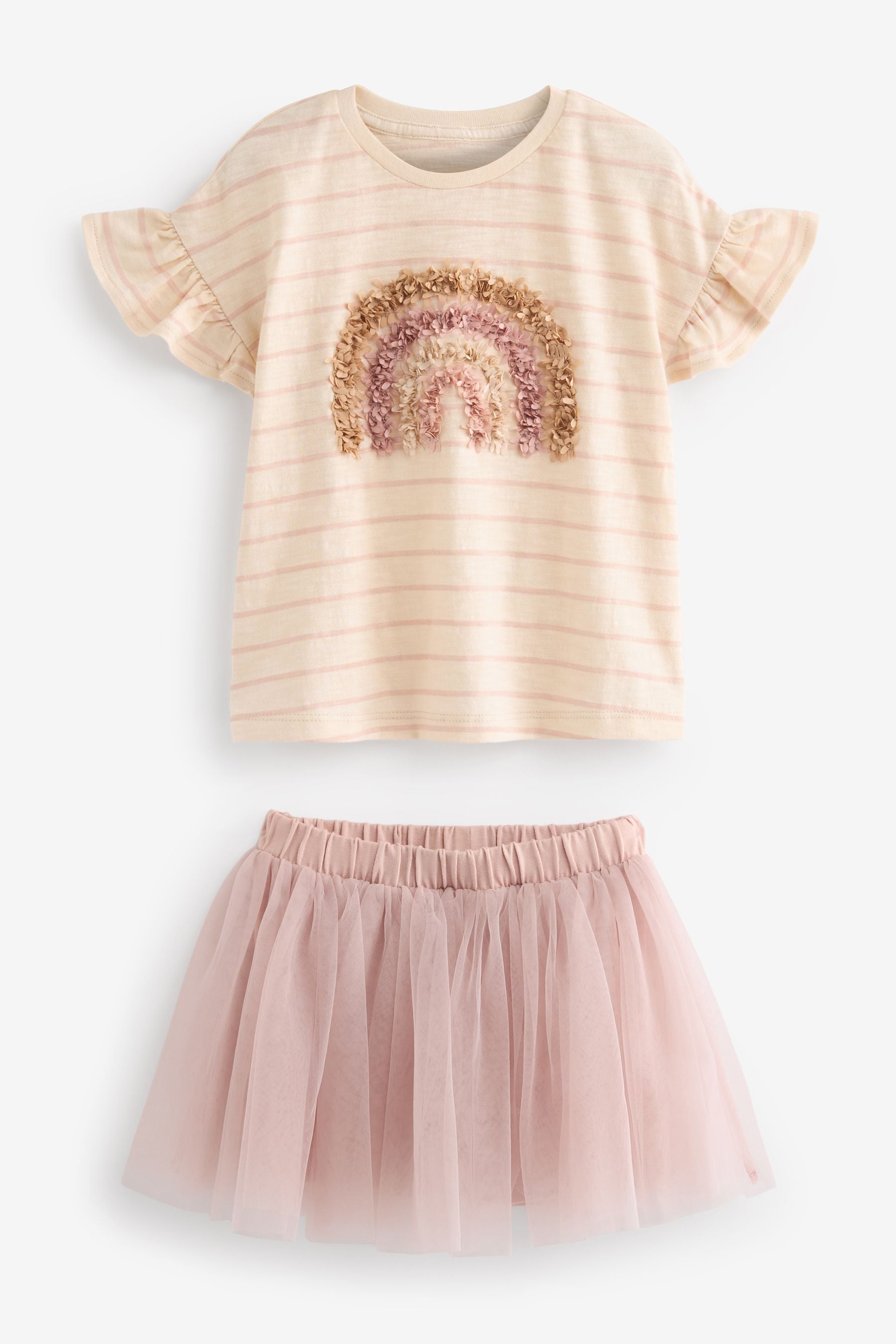 Pale Pink Skirt & T-Shirt Set (3mths-7yrs)