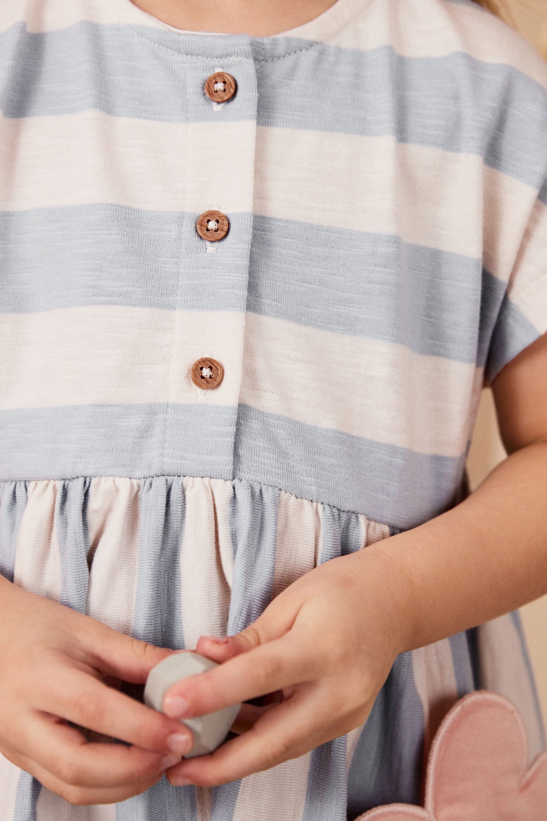 Blue Short Sleeve Jersey Dress (3mths-7yrs)