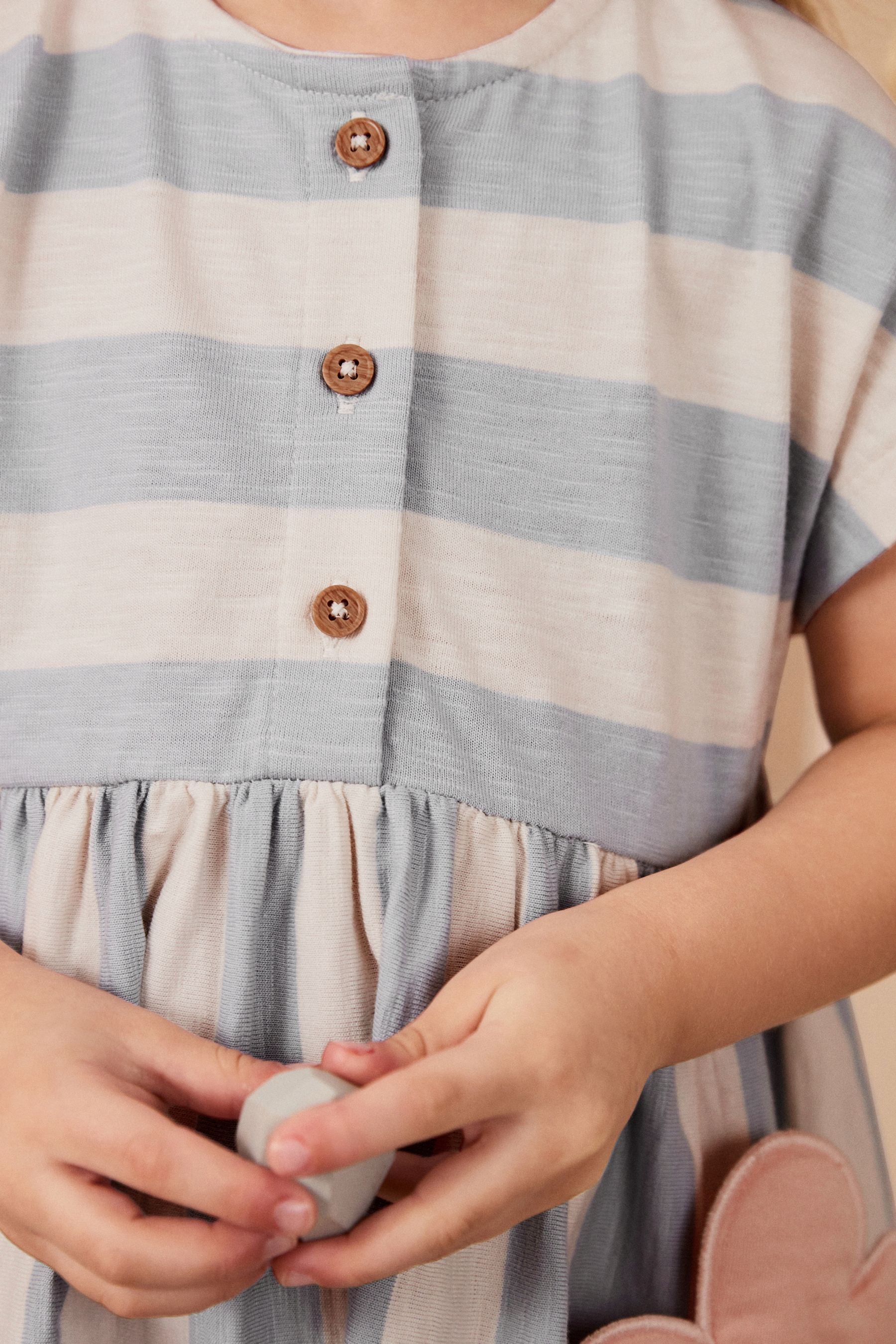 Blue Short Sleeve Jersey Dress (3mths-7yrs)