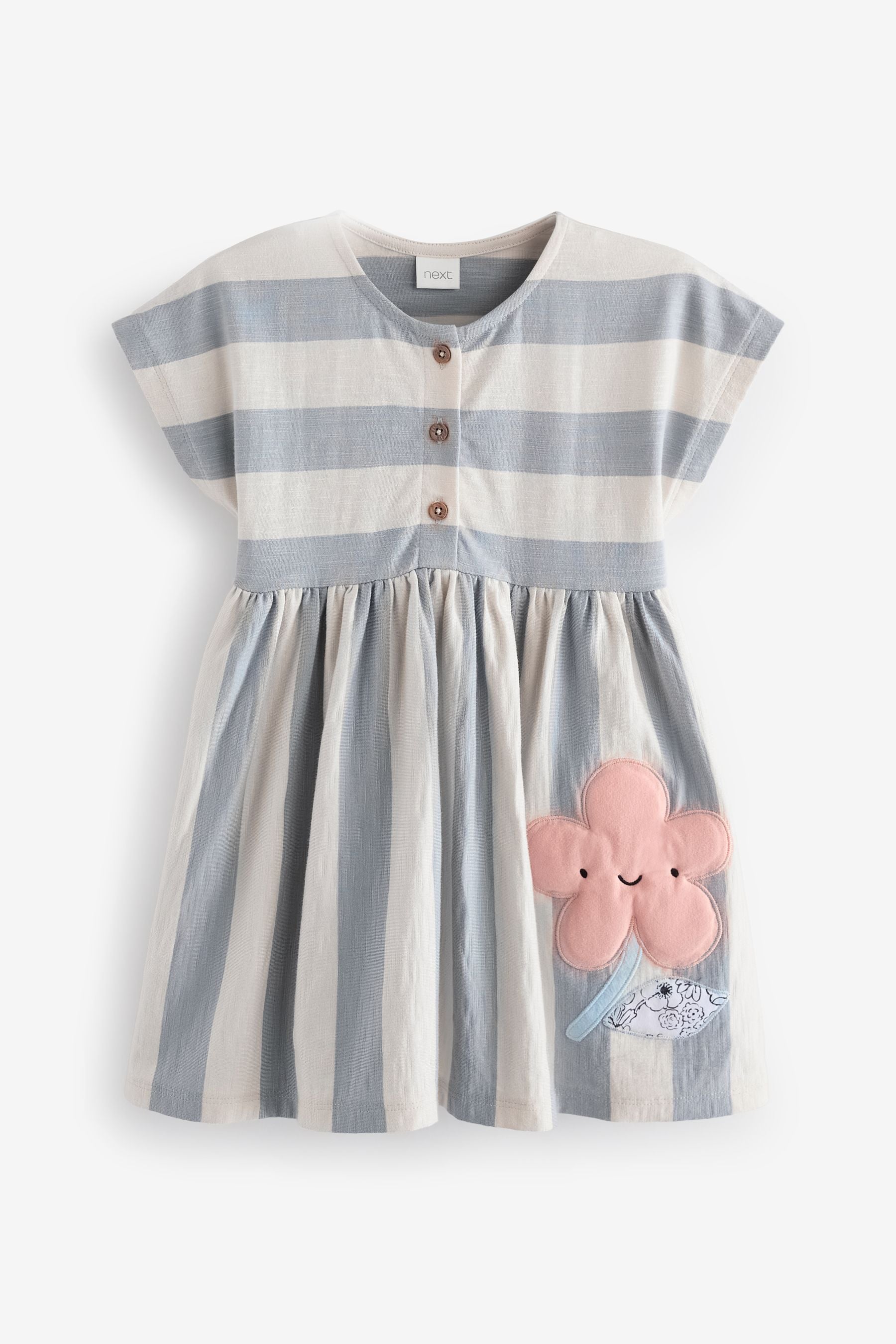 Blue Short Sleeve Jersey Dress (3mths-7yrs)