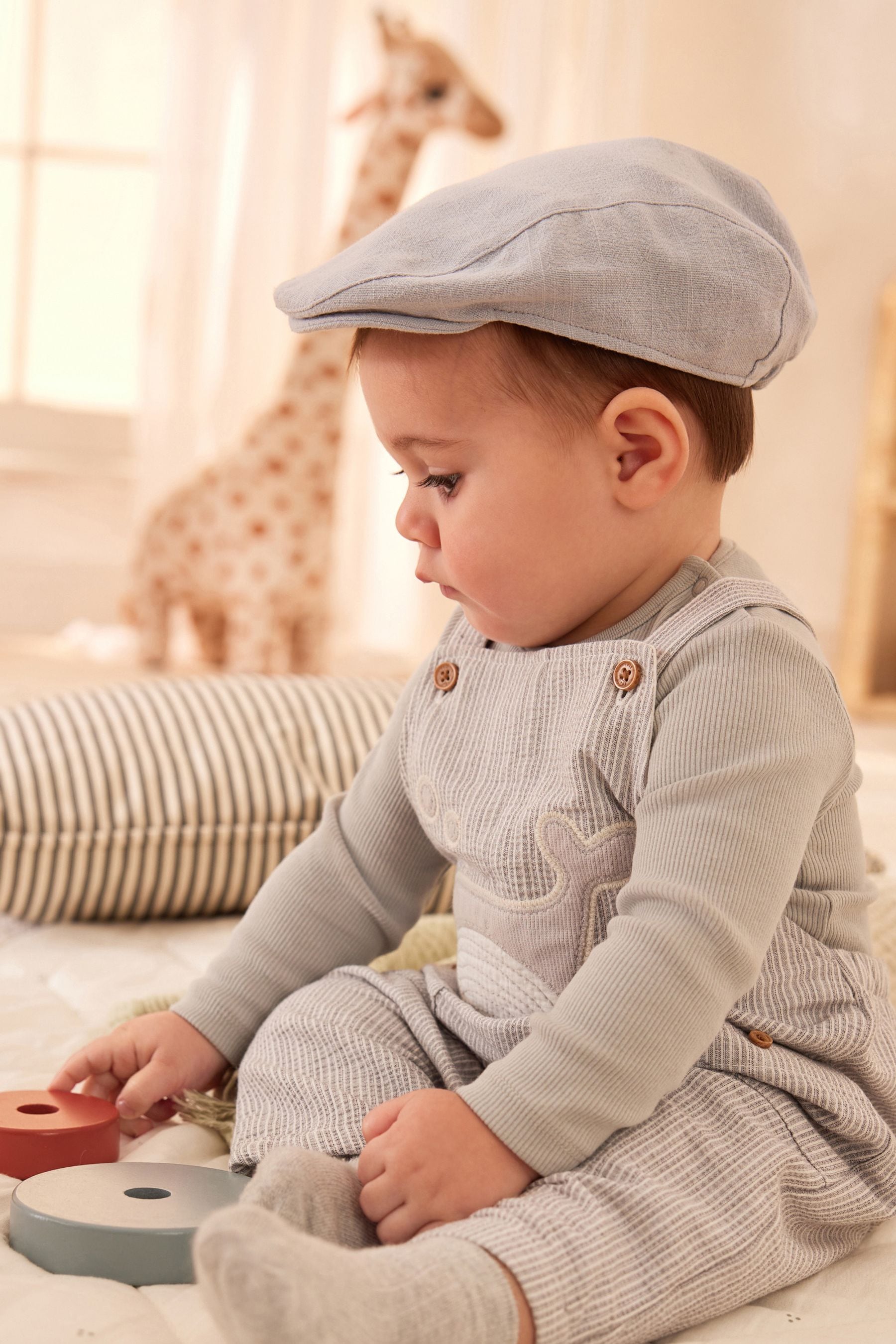 Grey Baby Flat Cap (0mths-2yrs)