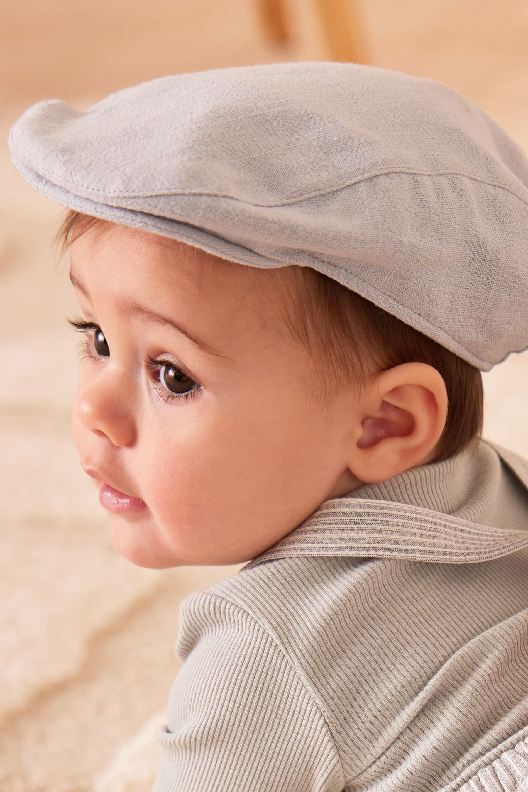 Grey Baby Flat Cap (0mths-2yrs)