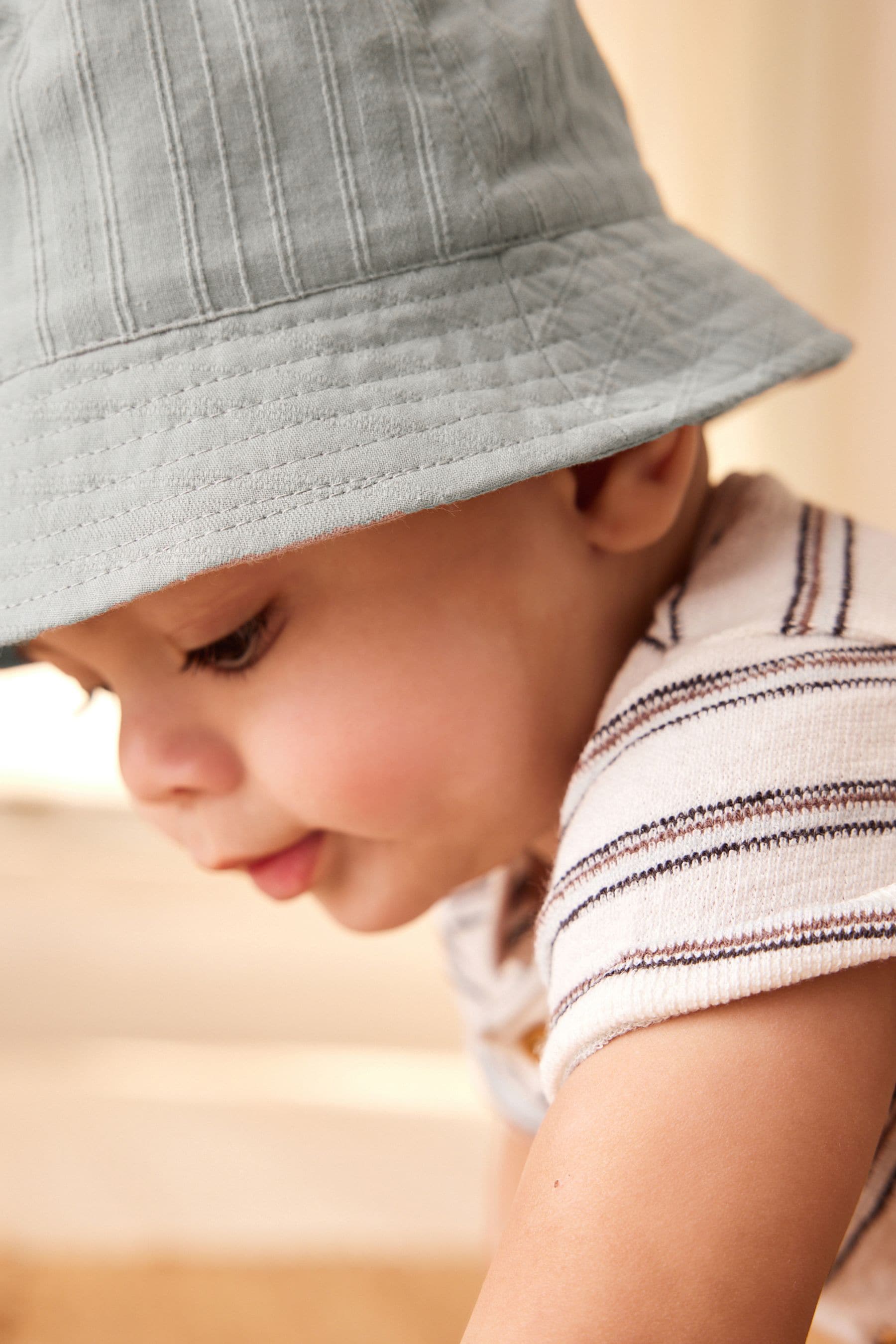 Navy Blue Baby Bucket Hats 2 Pack (0mths-2yrs)