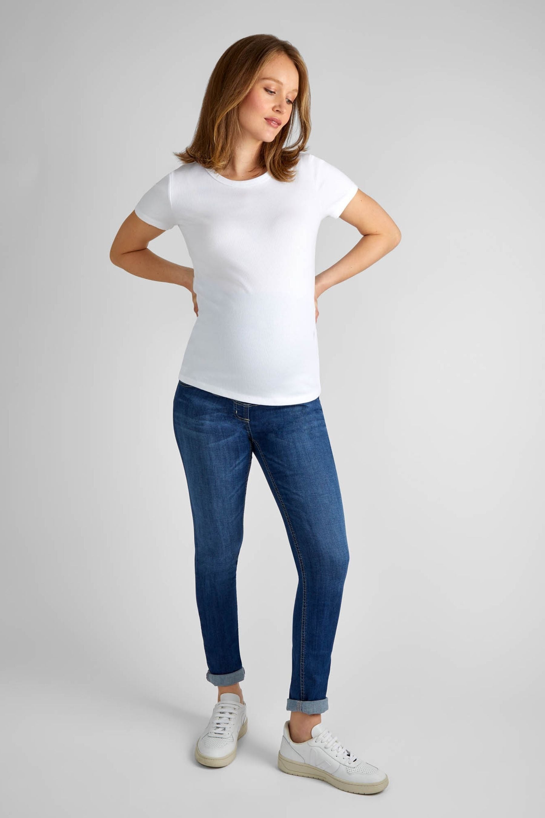 Dark Vintage Blue JoJo Maman Bébé Super Skinny Maternity Jeans