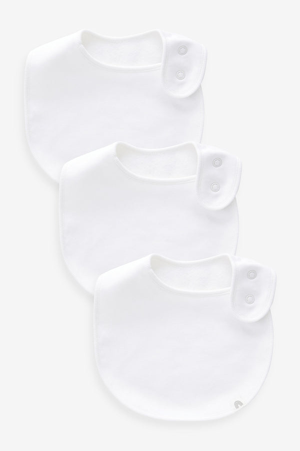 White Baby Regular Bibs 3 Pack