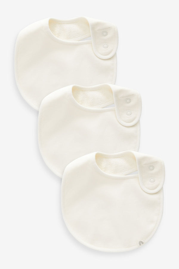 Cream Baby Regular 100% Cotton Bibs 3 Pack