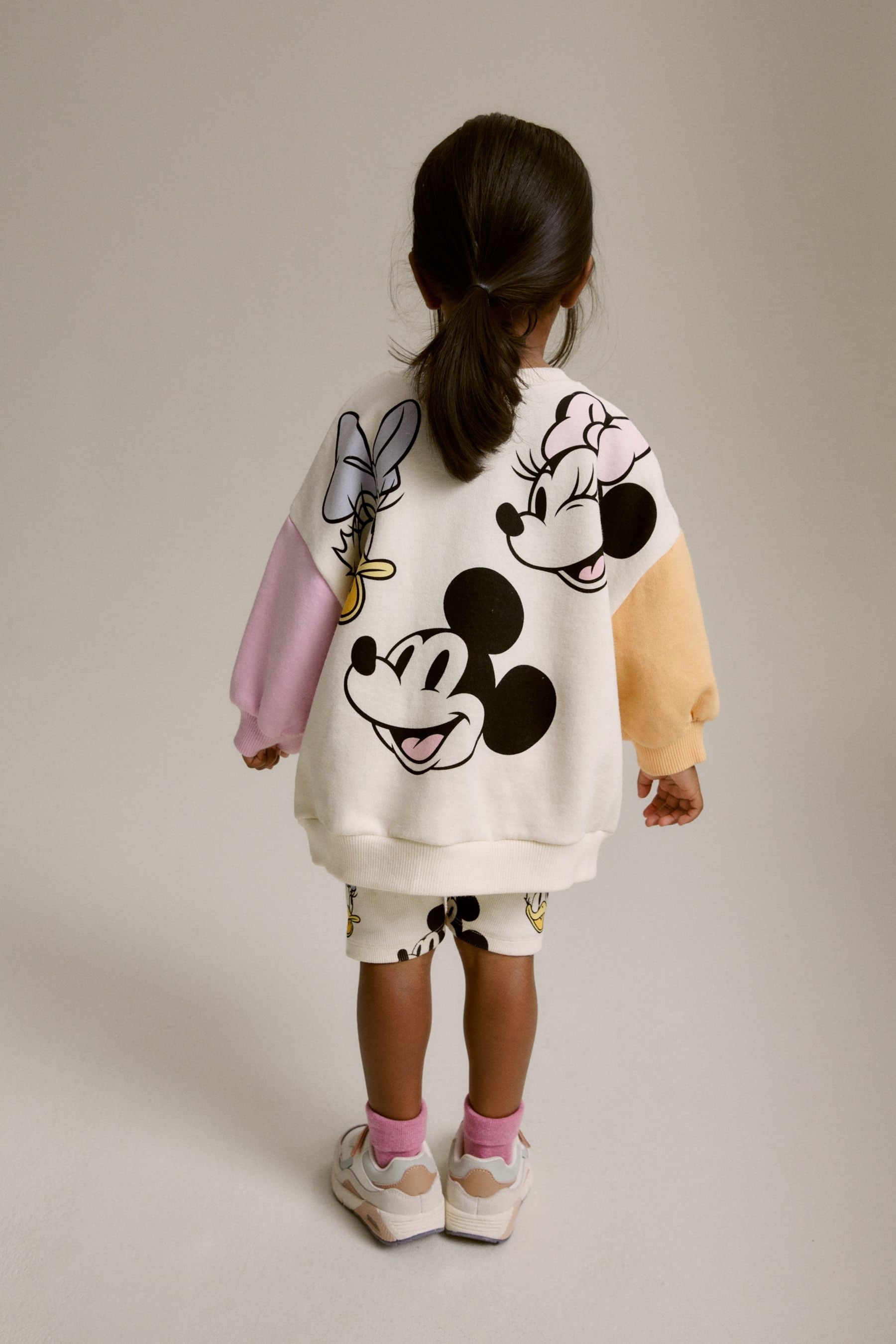 Cream Minnie Crew Sweatshirt and Shorts Set (3mths-7yrs)