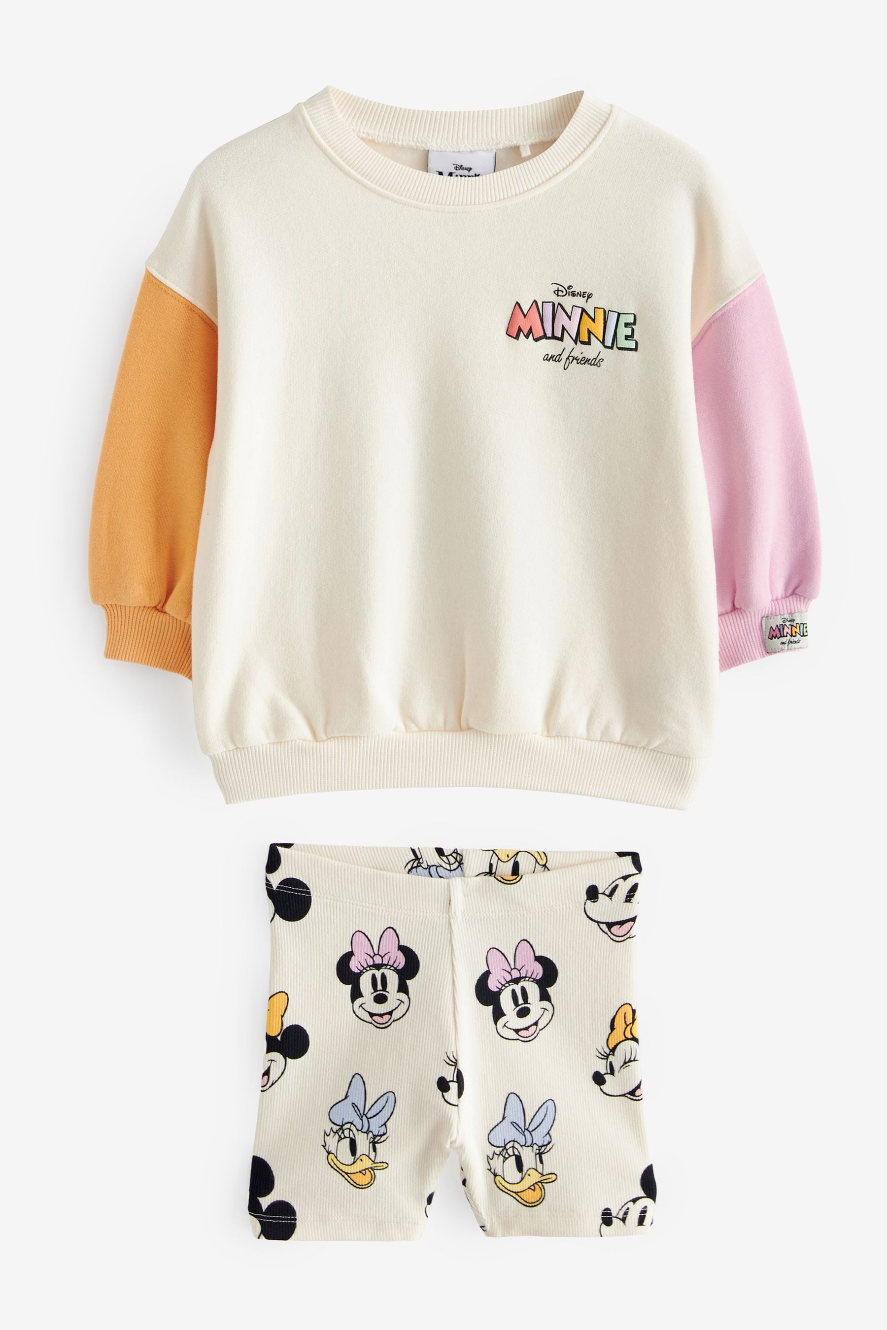 Cream Minnie Crew Sweatshirt and Shorts Set (3mths-7yrs)