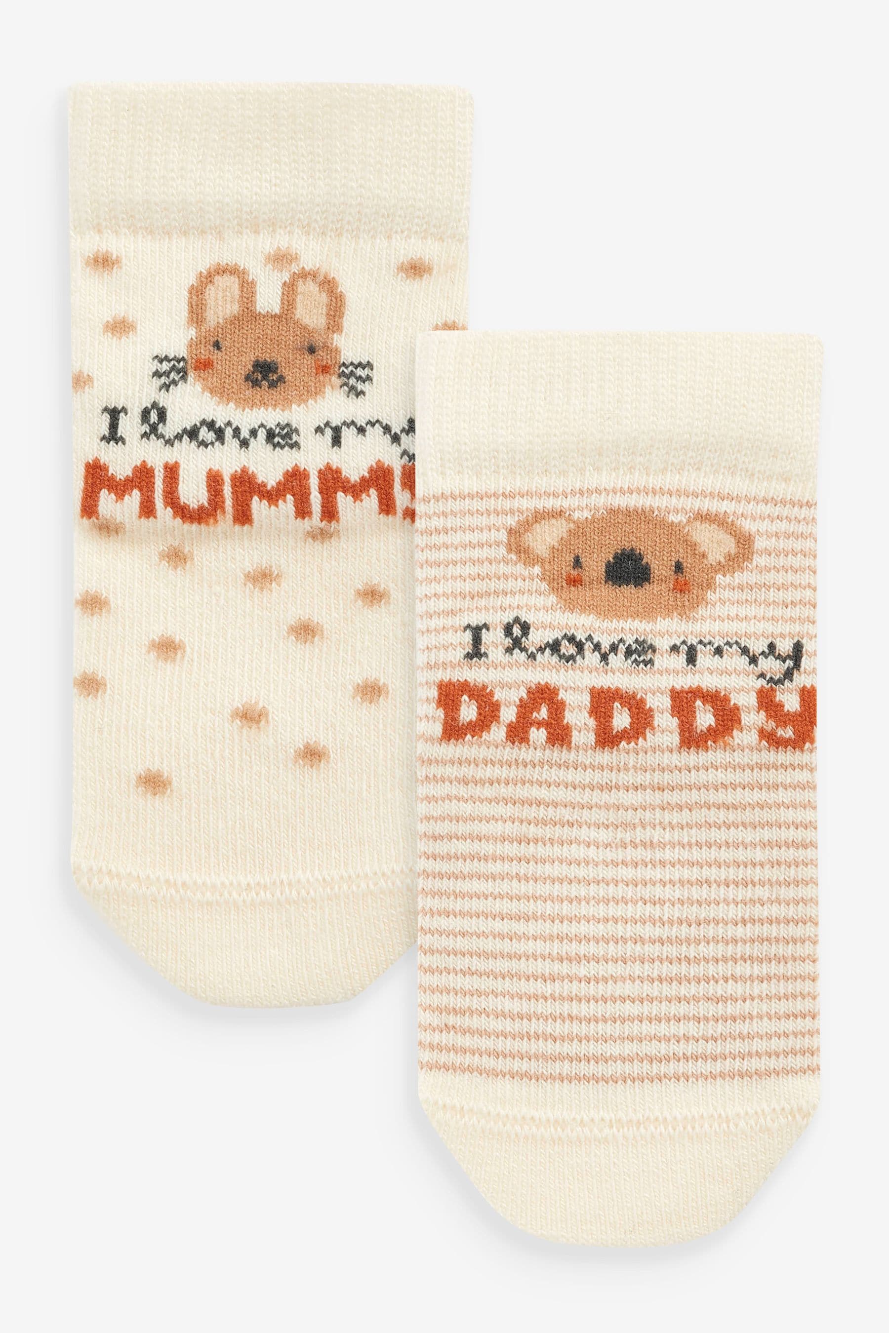 Neutral Baby Socks 2 Pack (0mths-2yrs)