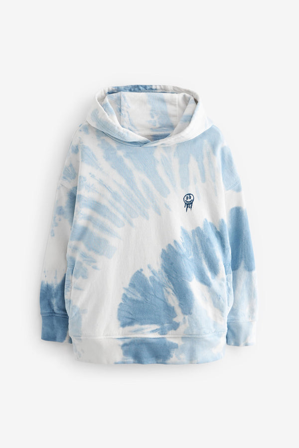 Blue 100% Cotton Tie Dye Hoodie (3-16yrs)