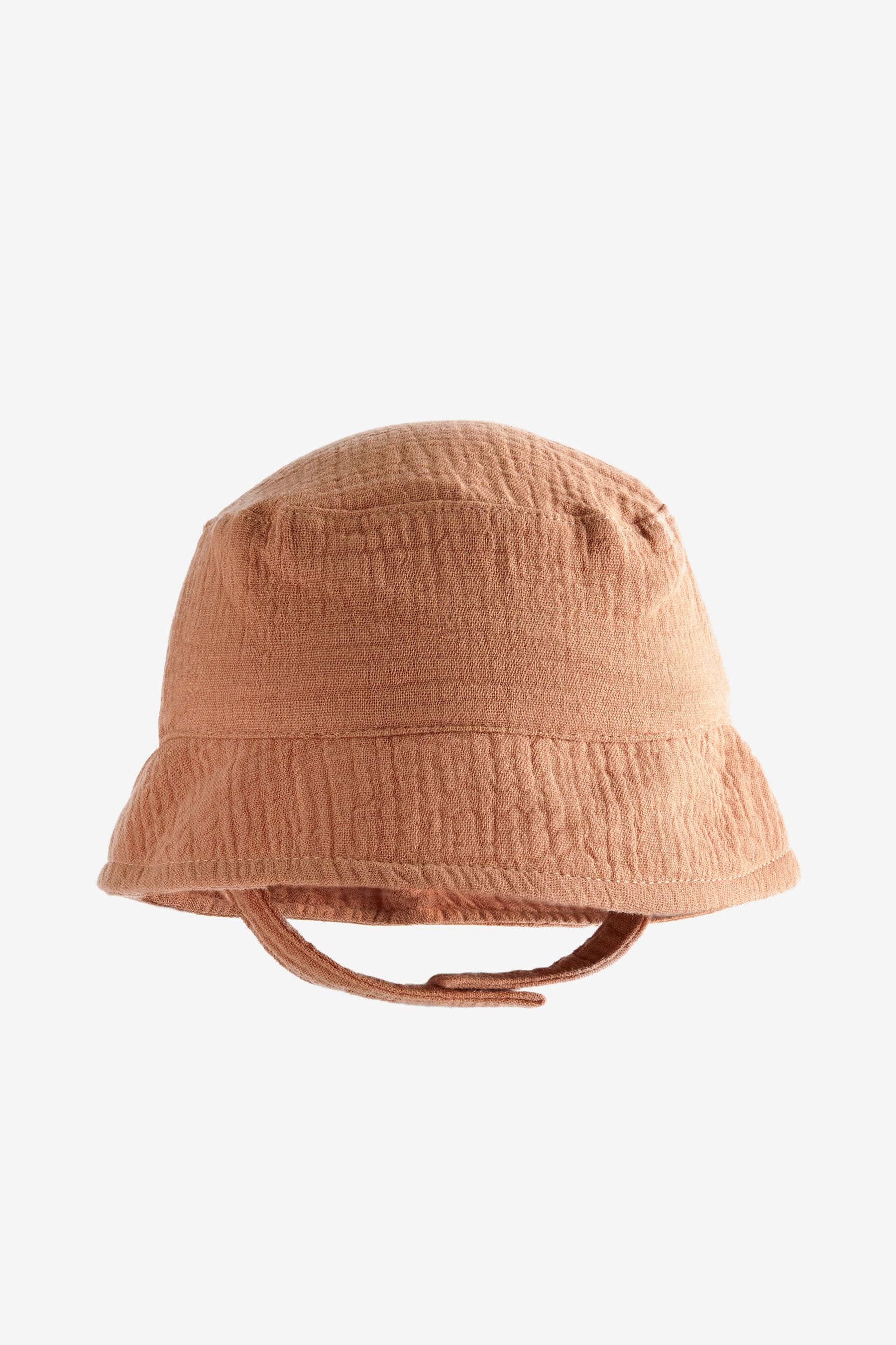 Tan Brown crinkle Bucket Baby Hat