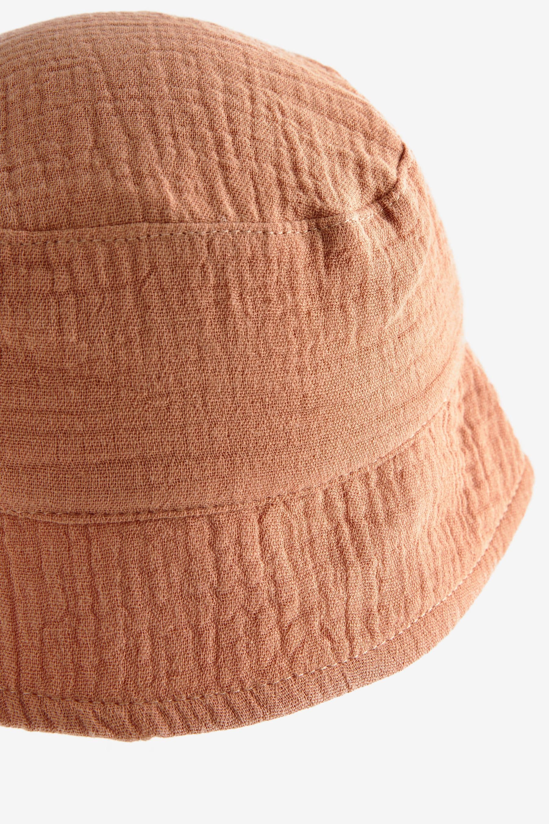 Tan Brown crinkle Bucket Baby Hat