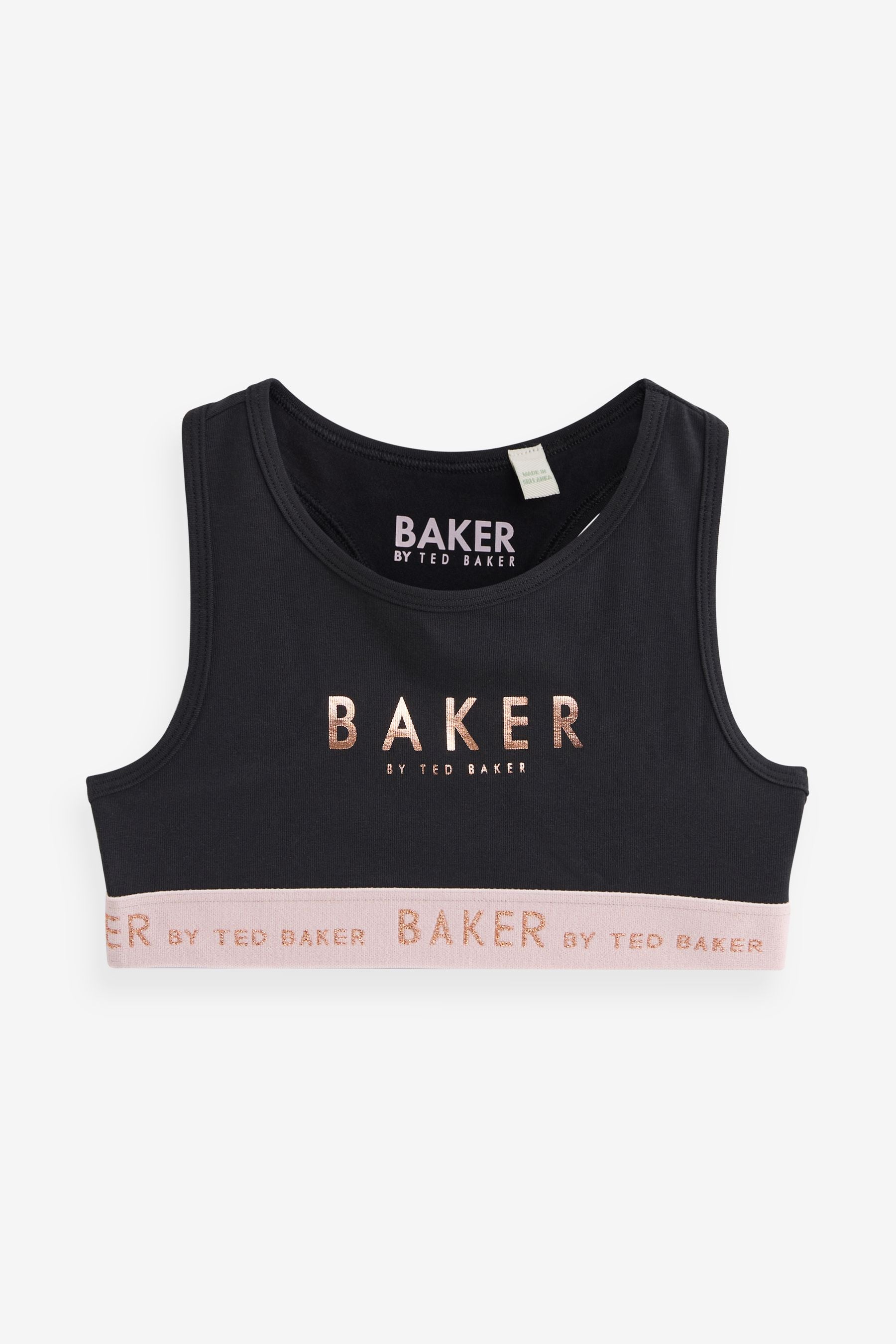 Black/Grey/Pink Baker by Ted Baker Crop Top 3 Pack