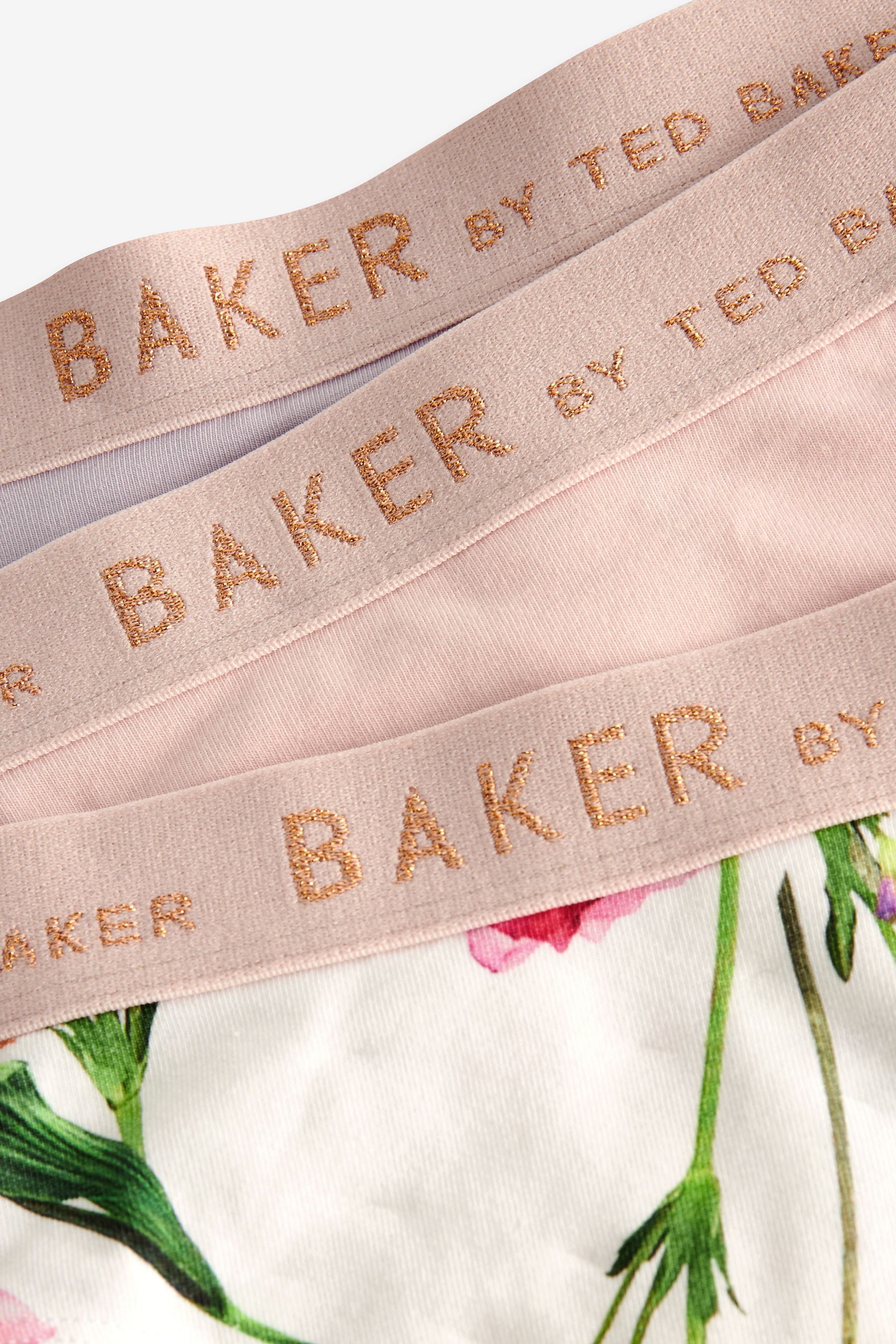 Pink/Lilac/White Baker by Ted Baker Briefs 3 Pack