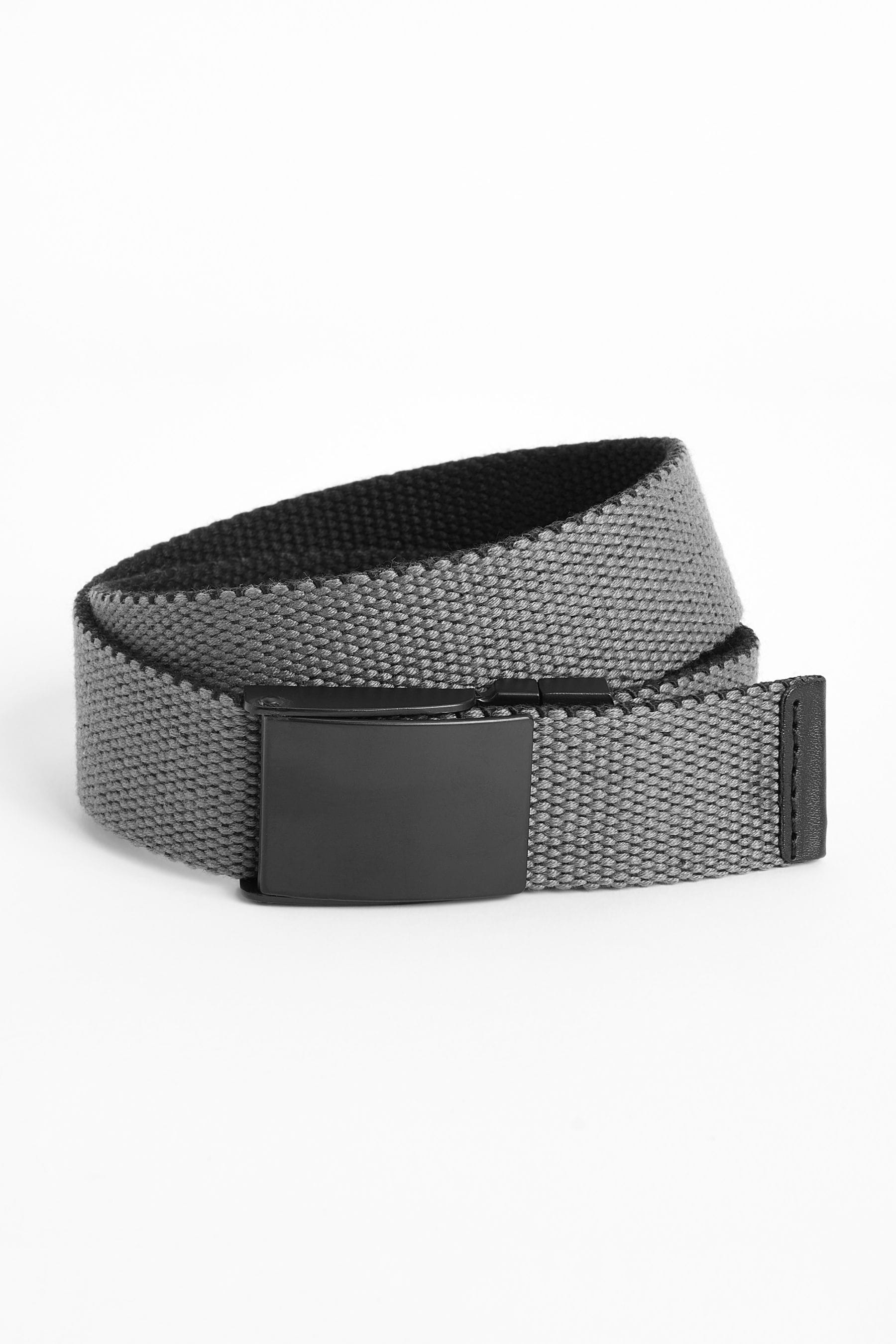 Grey/Black Reversible Woven Belt