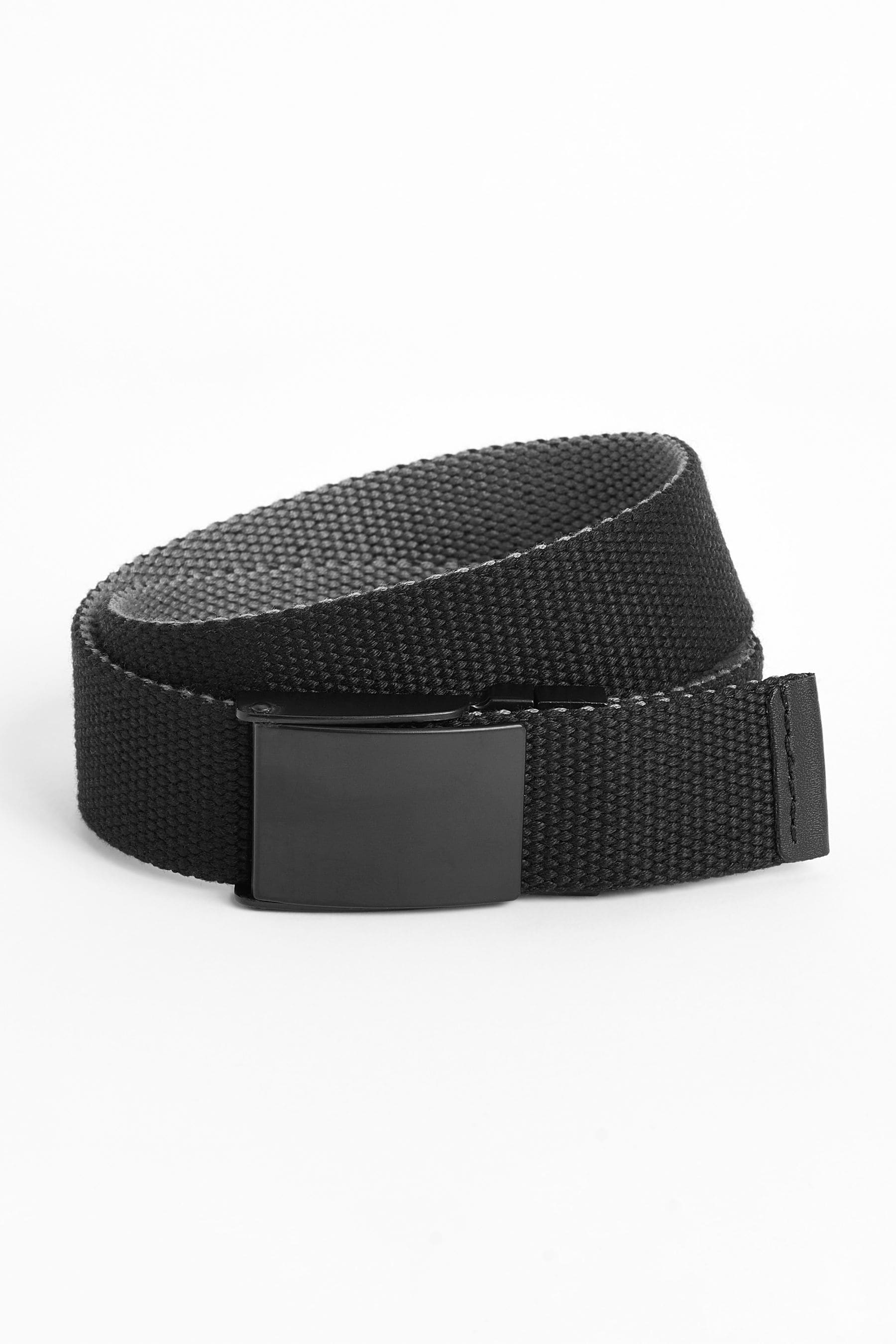 Grey/Black Reversible Woven Belt