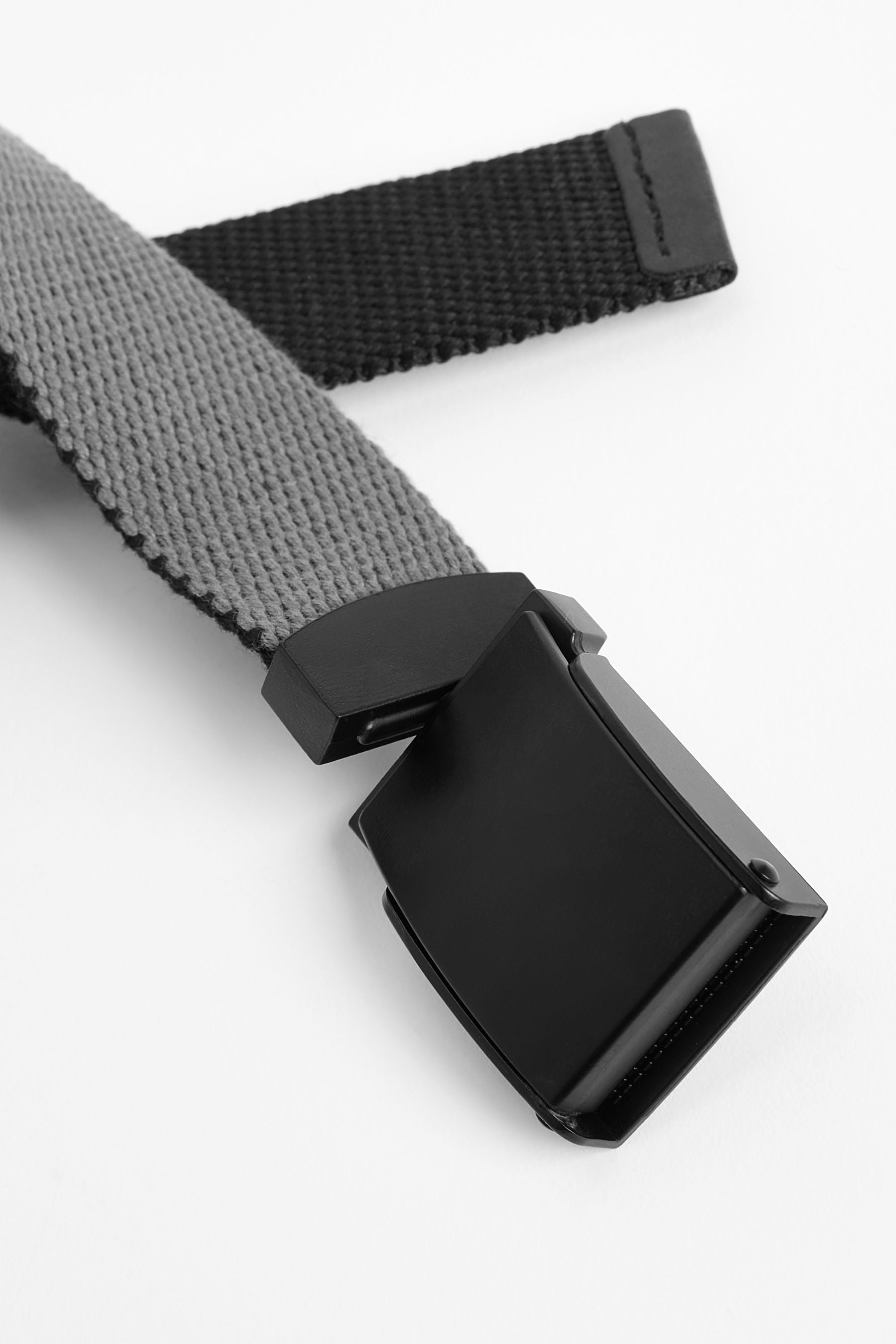 Grey/Black Reversible Woven Belt