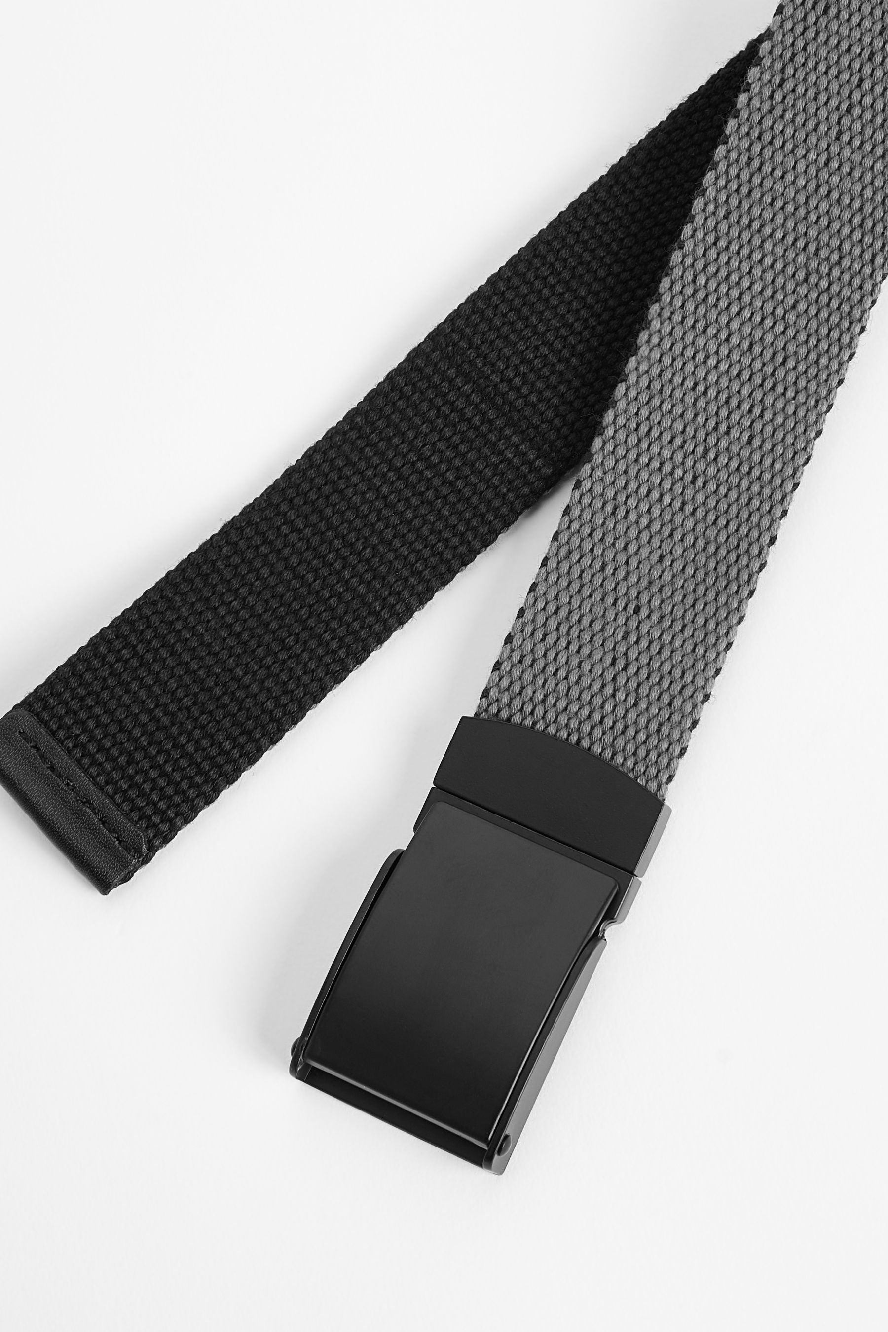 Grey/Black Reversible Woven Belt