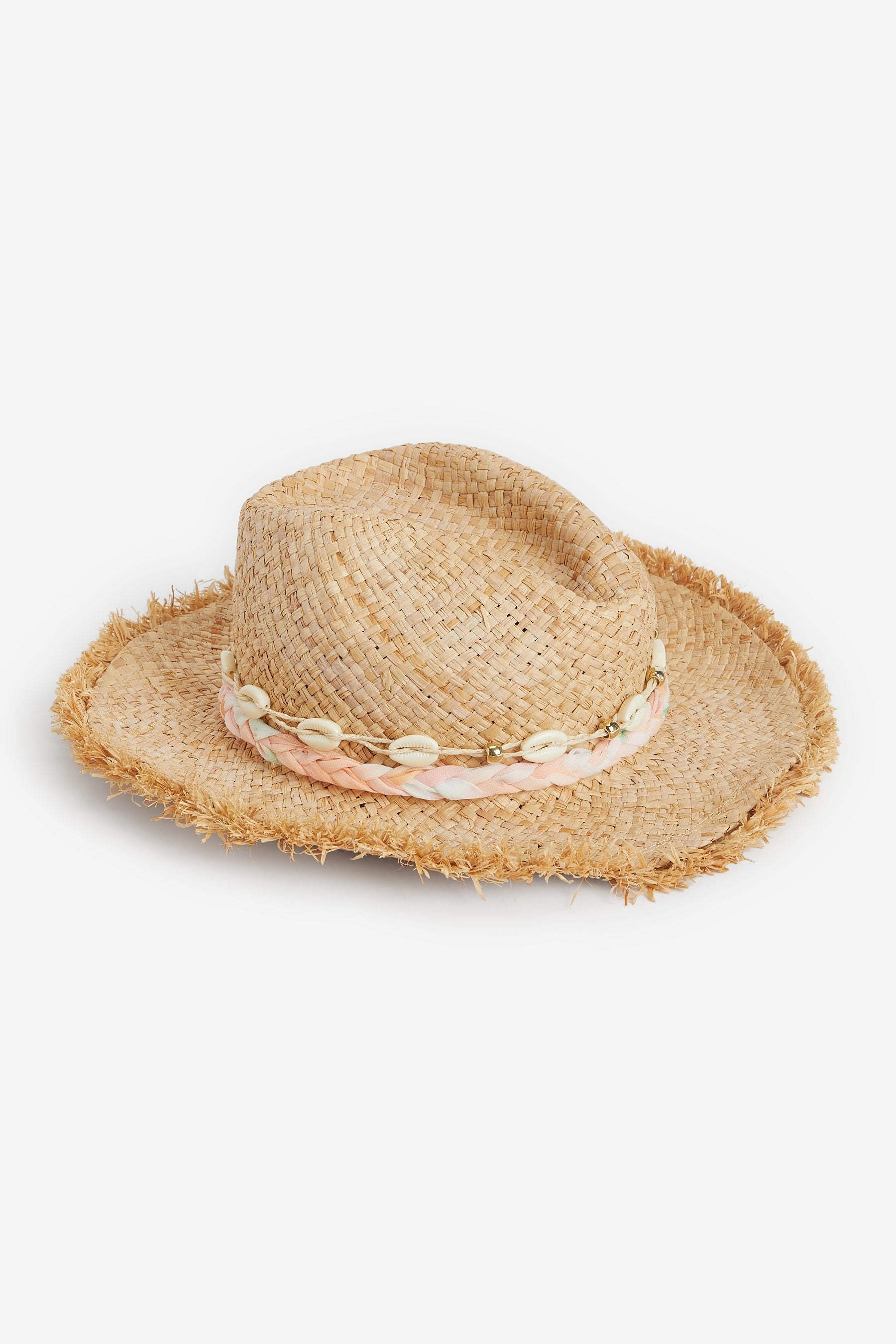 Natural Beaded Wide Brim Hat (3-16yrs)