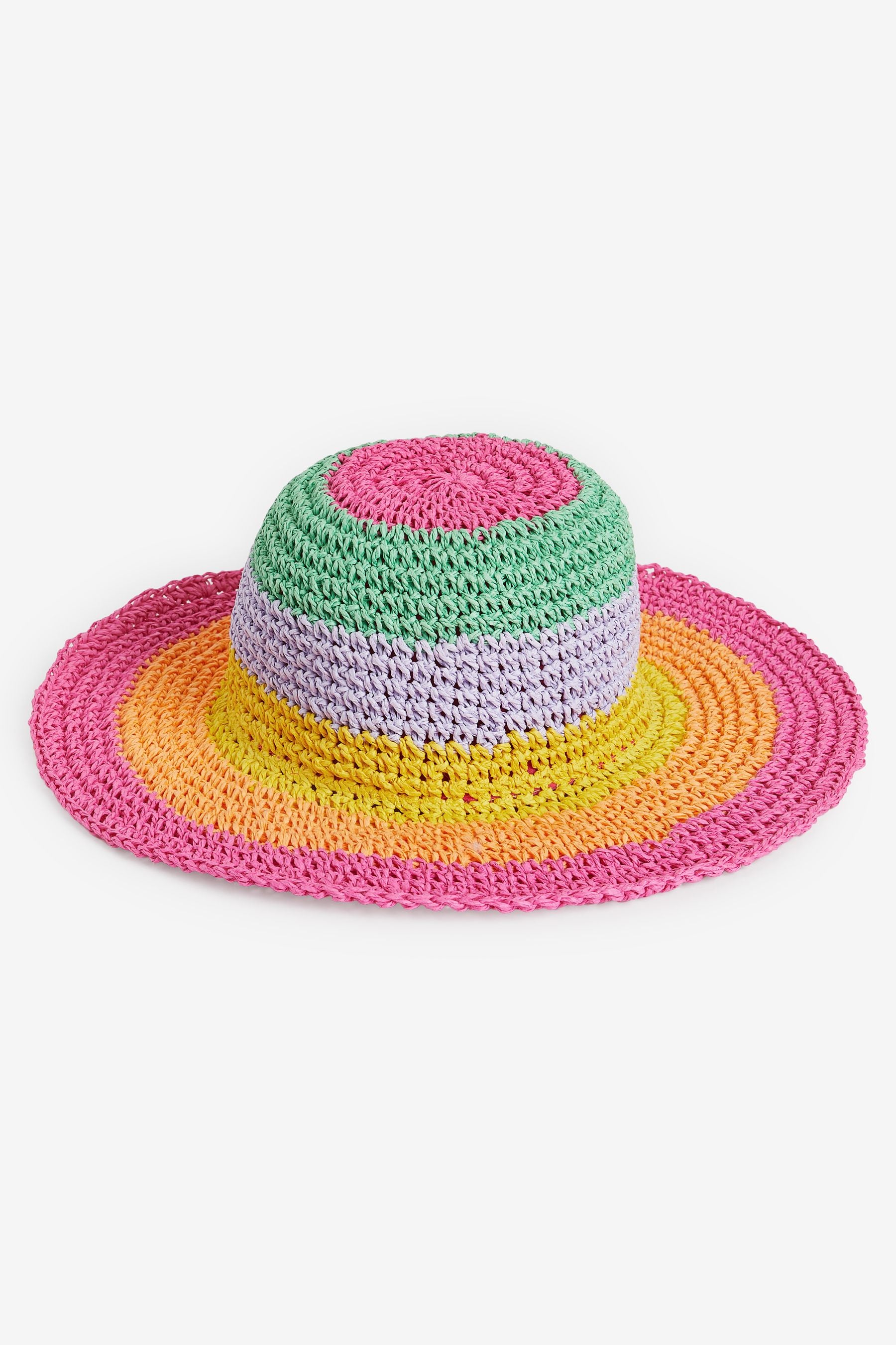 Multi Bright Wide Brim Hat (3-16yrs)