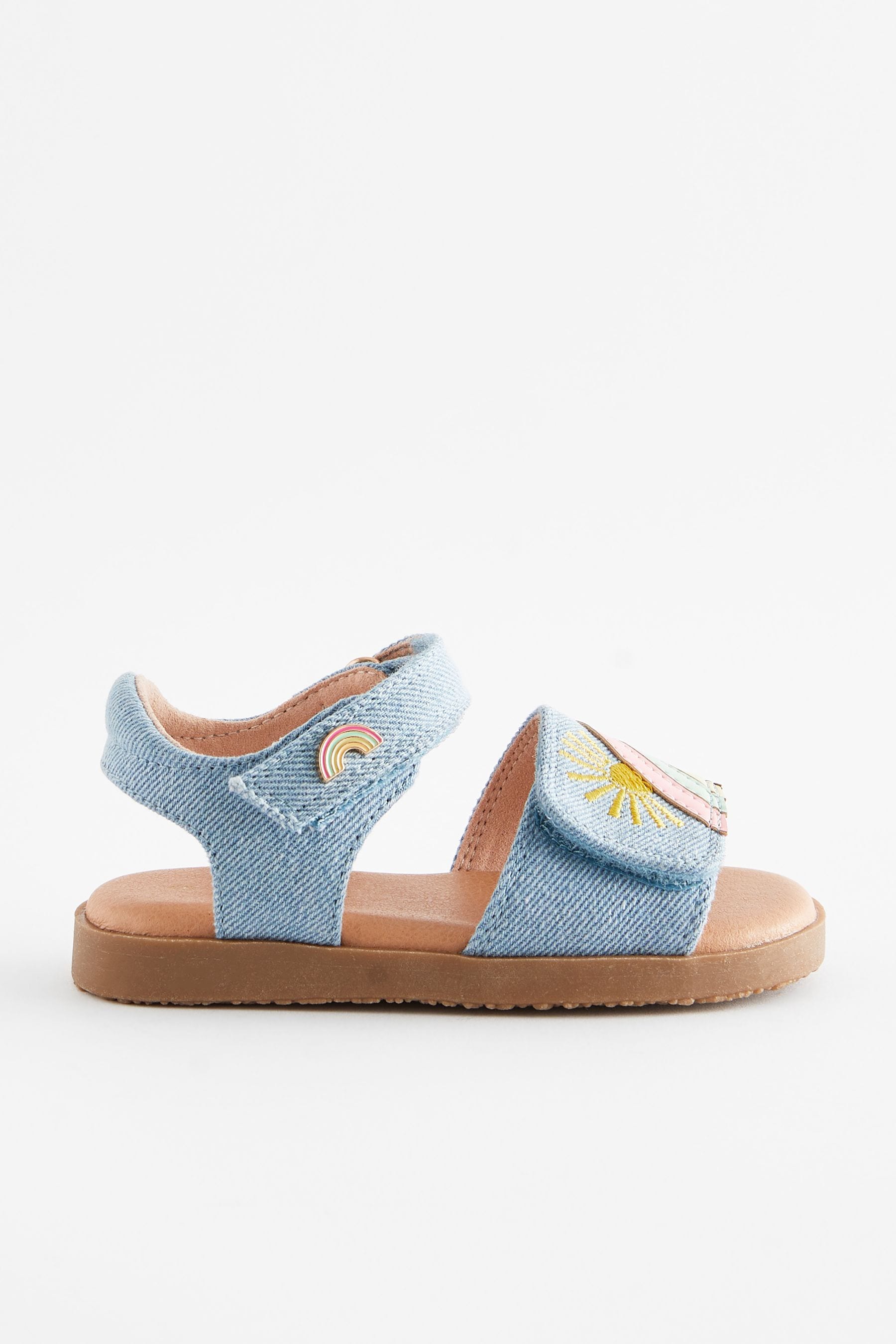 Blue Denim Rainbow Sandals