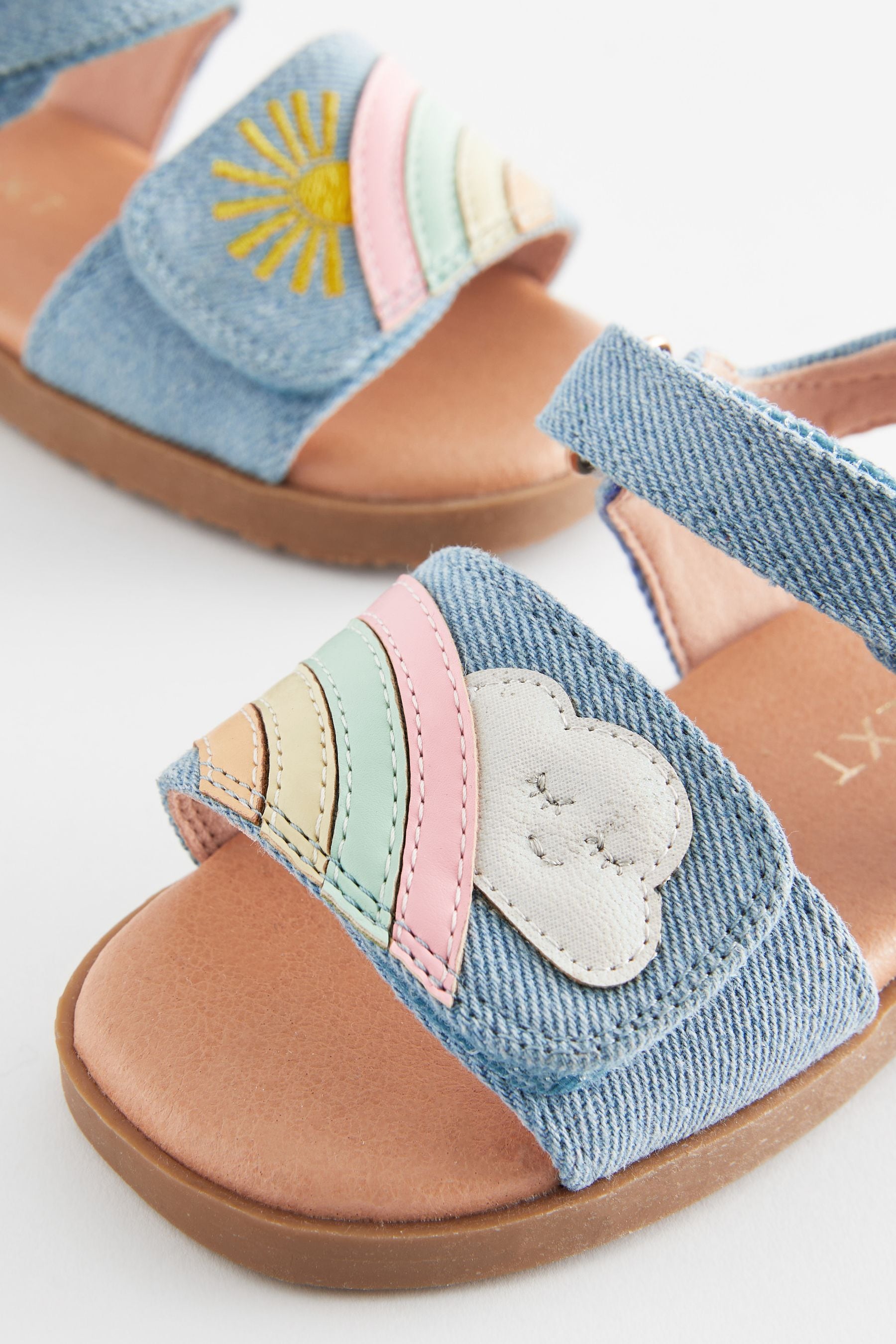 Blue Denim Rainbow Sandals