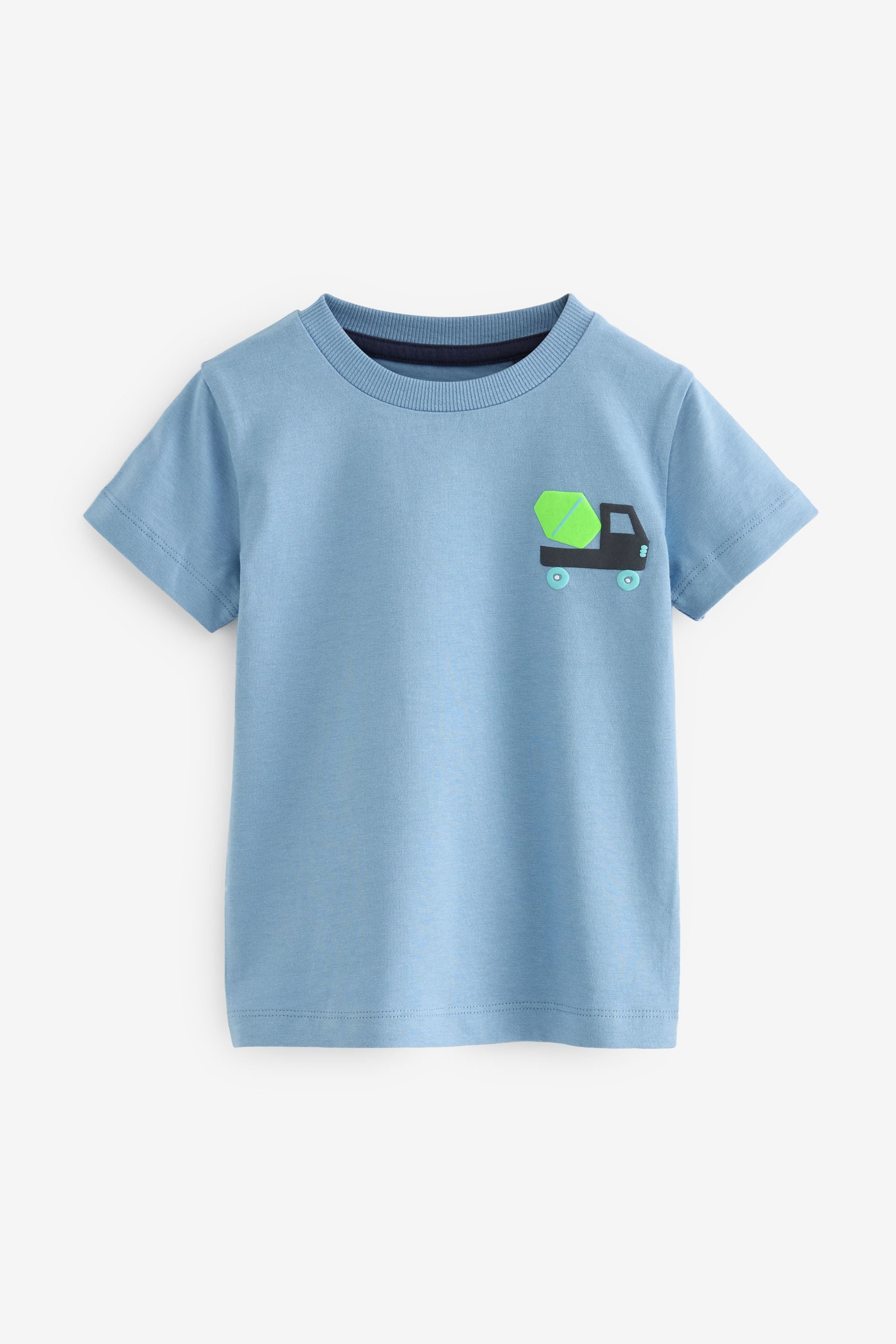 Blue/Green 100% Cotton Short Sleeve T-Shirts 5 Pack (3mths-7yrs)