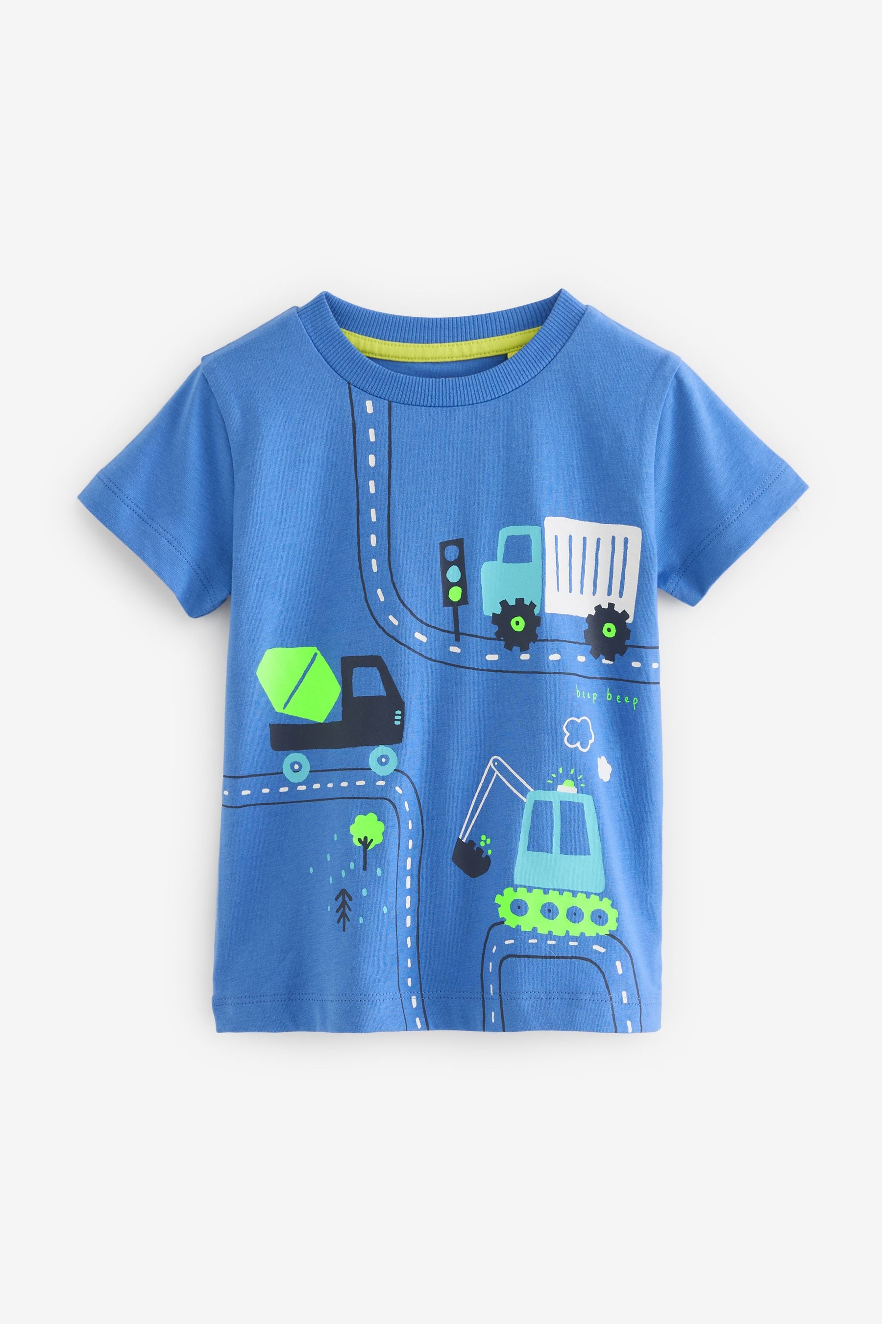 Blue/Green 100% Cotton Short Sleeve T-Shirts 5 Pack (3mths-7yrs)