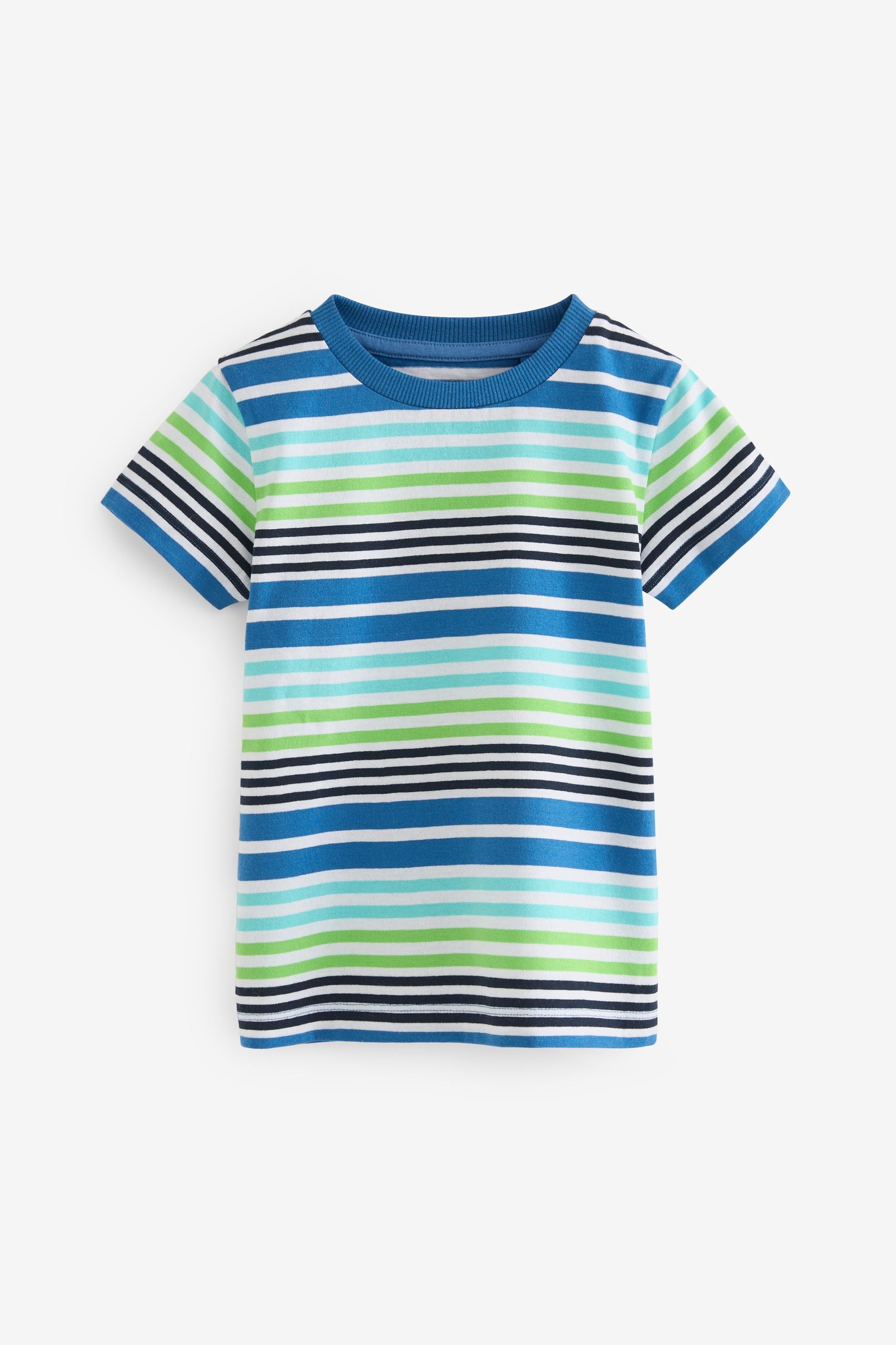 Blue/Green 100% Cotton Short Sleeve T-Shirts 5 Pack (3mths-7yrs)