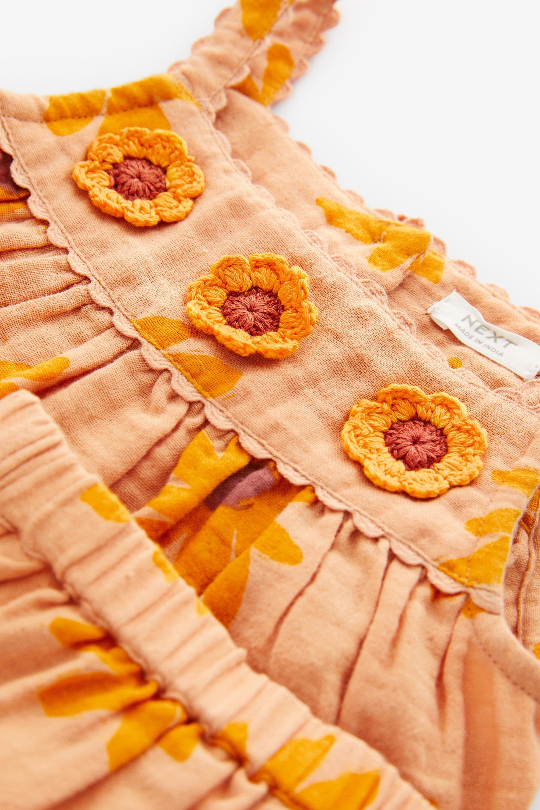 Orange Sunflower Co-Ord 100% Cotton Top and Shorts (3mths-7yrs)