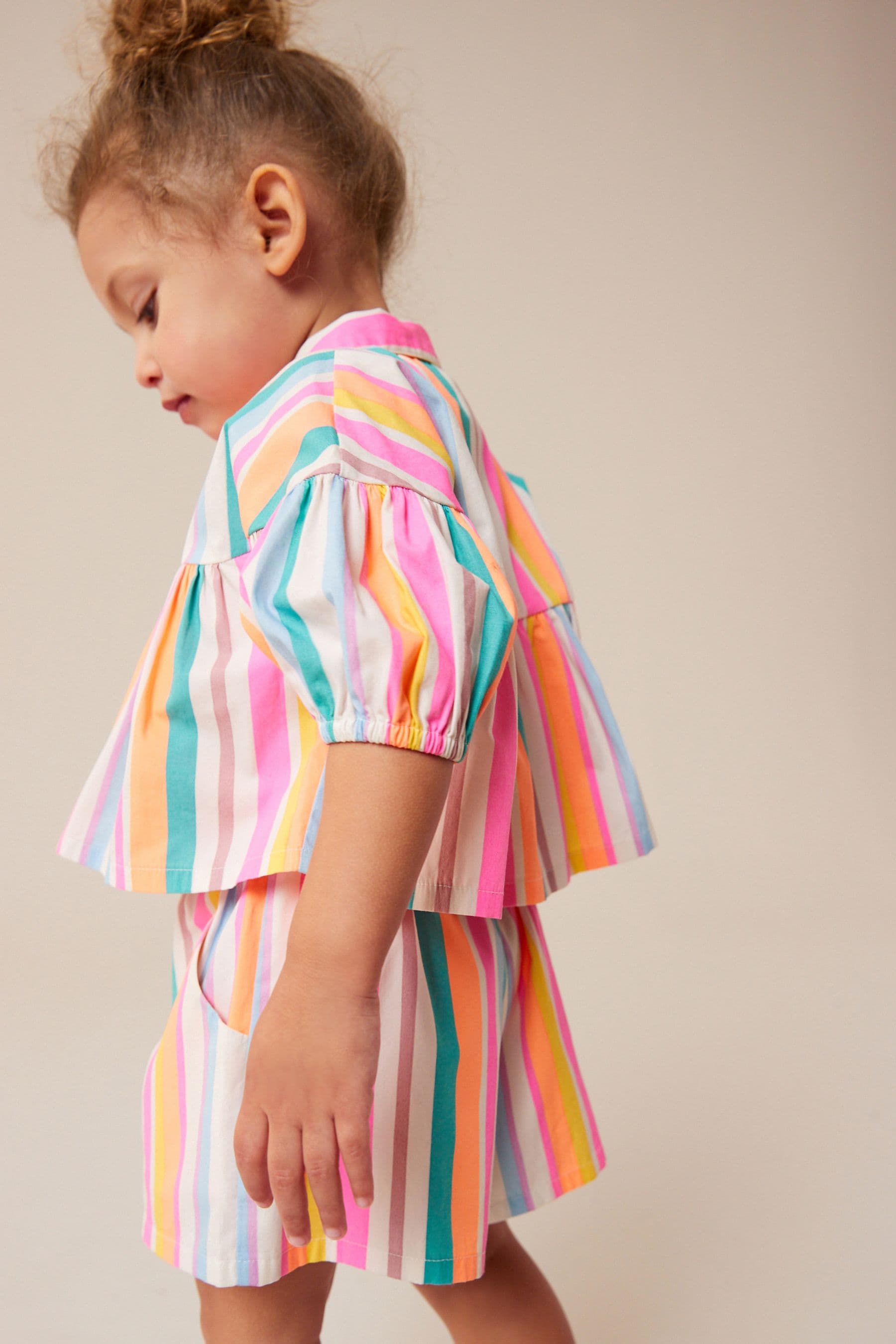 Rainbow Stripe Blouse And Shorts Co-ord Set (3mths-8yrs)