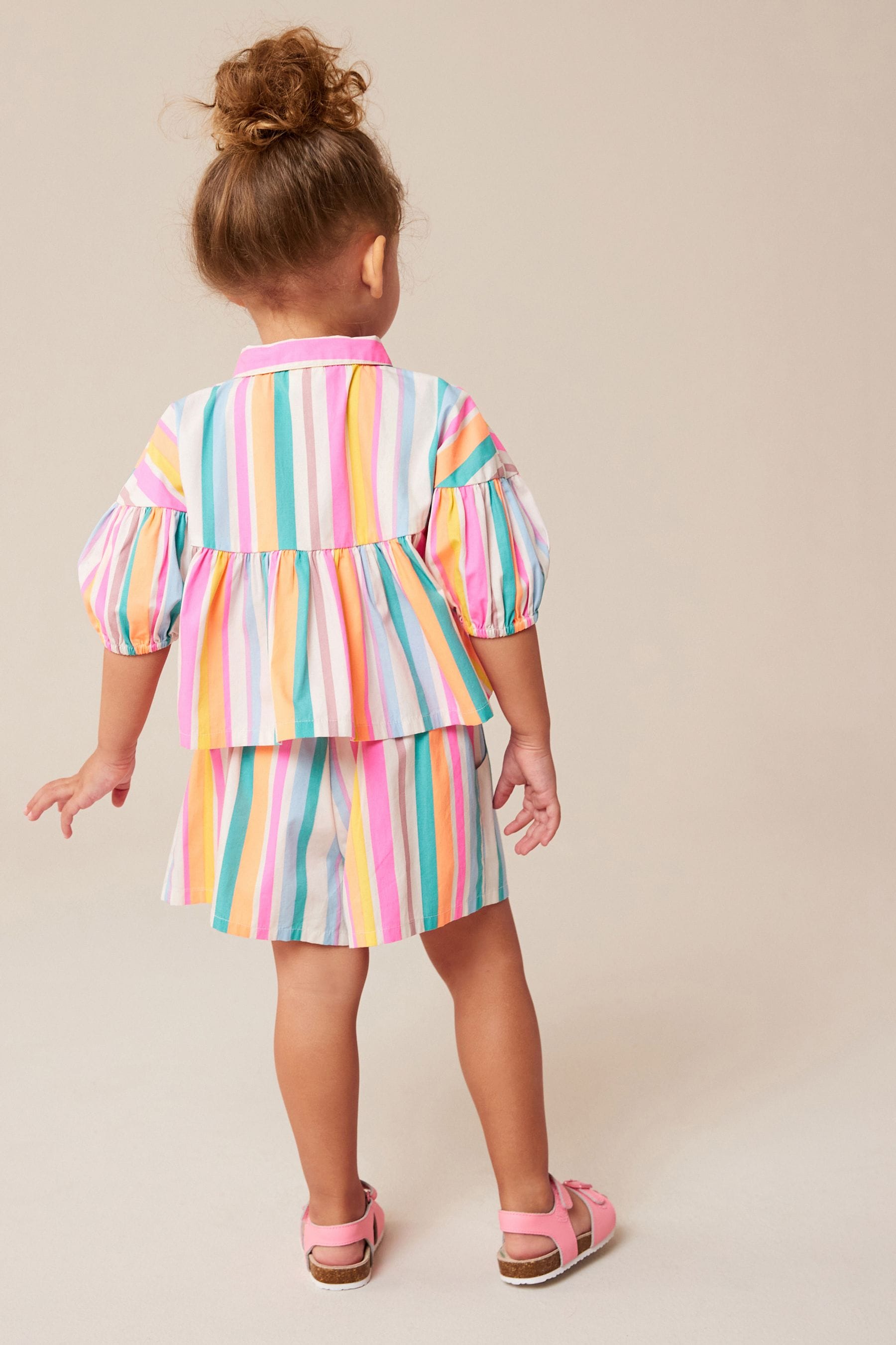 Rainbow Stripe Blouse And Shorts Co-ord Set (3mths-8yrs)