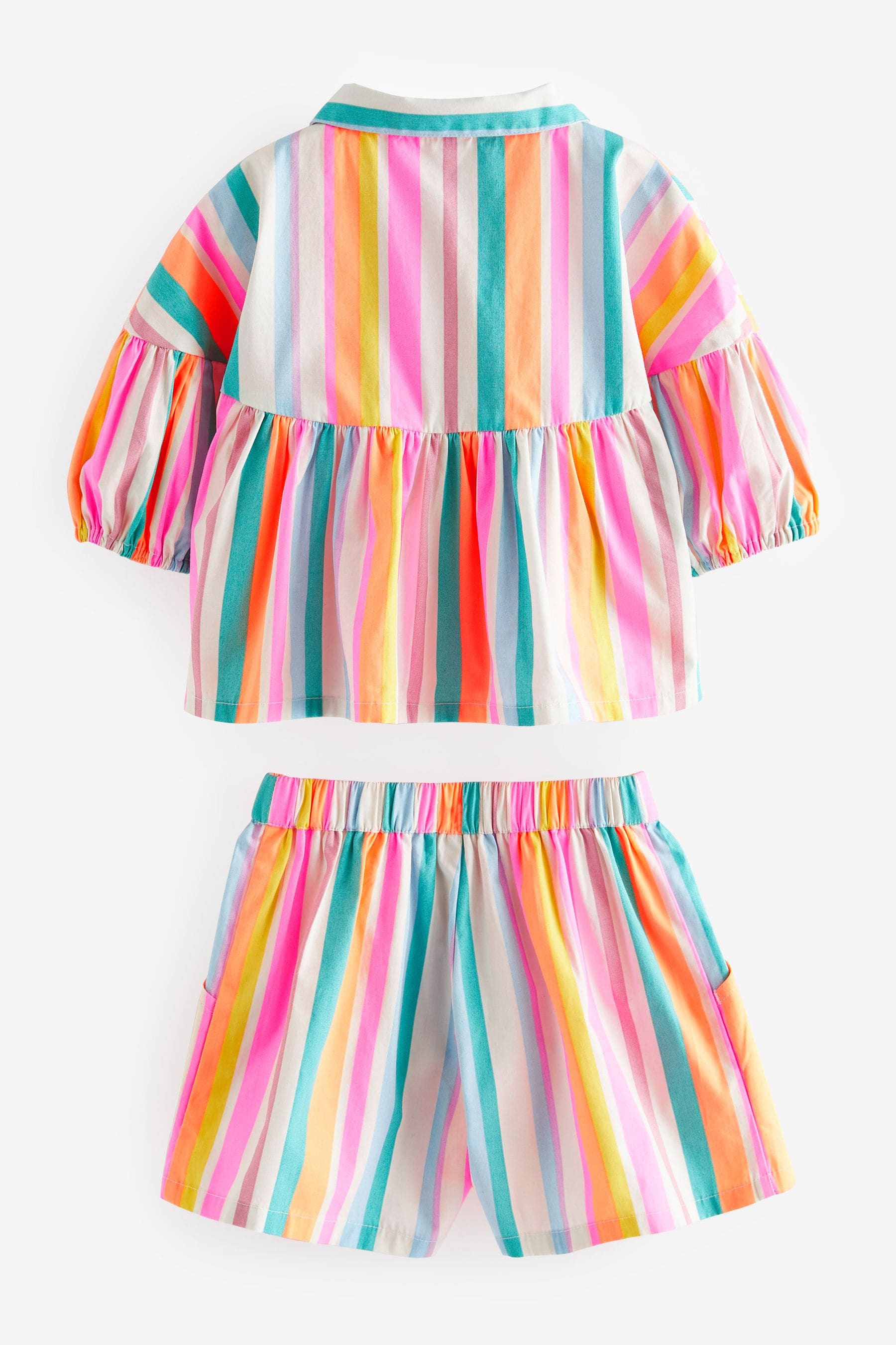 Rainbow Stripe Blouse And Shorts Co-ord Set (3mths-8yrs)