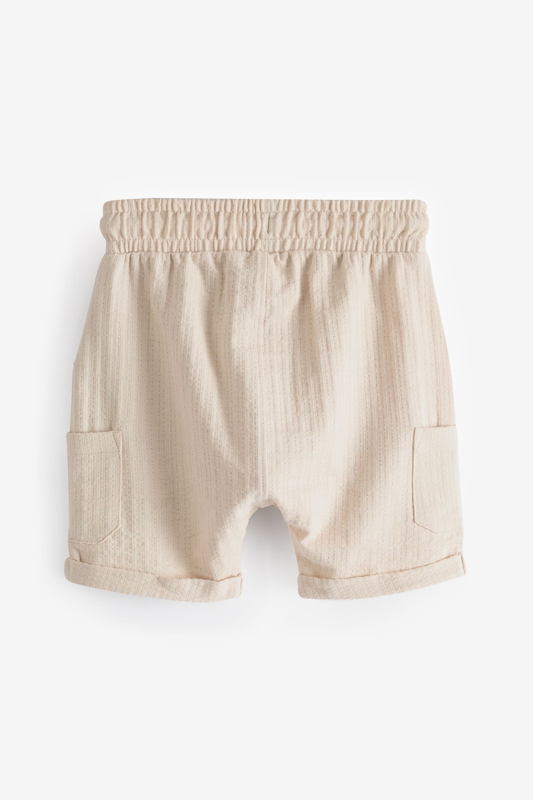 Cream 100% Cotton Lightweight Textured Jersey Shorts (3mths-7yrs)