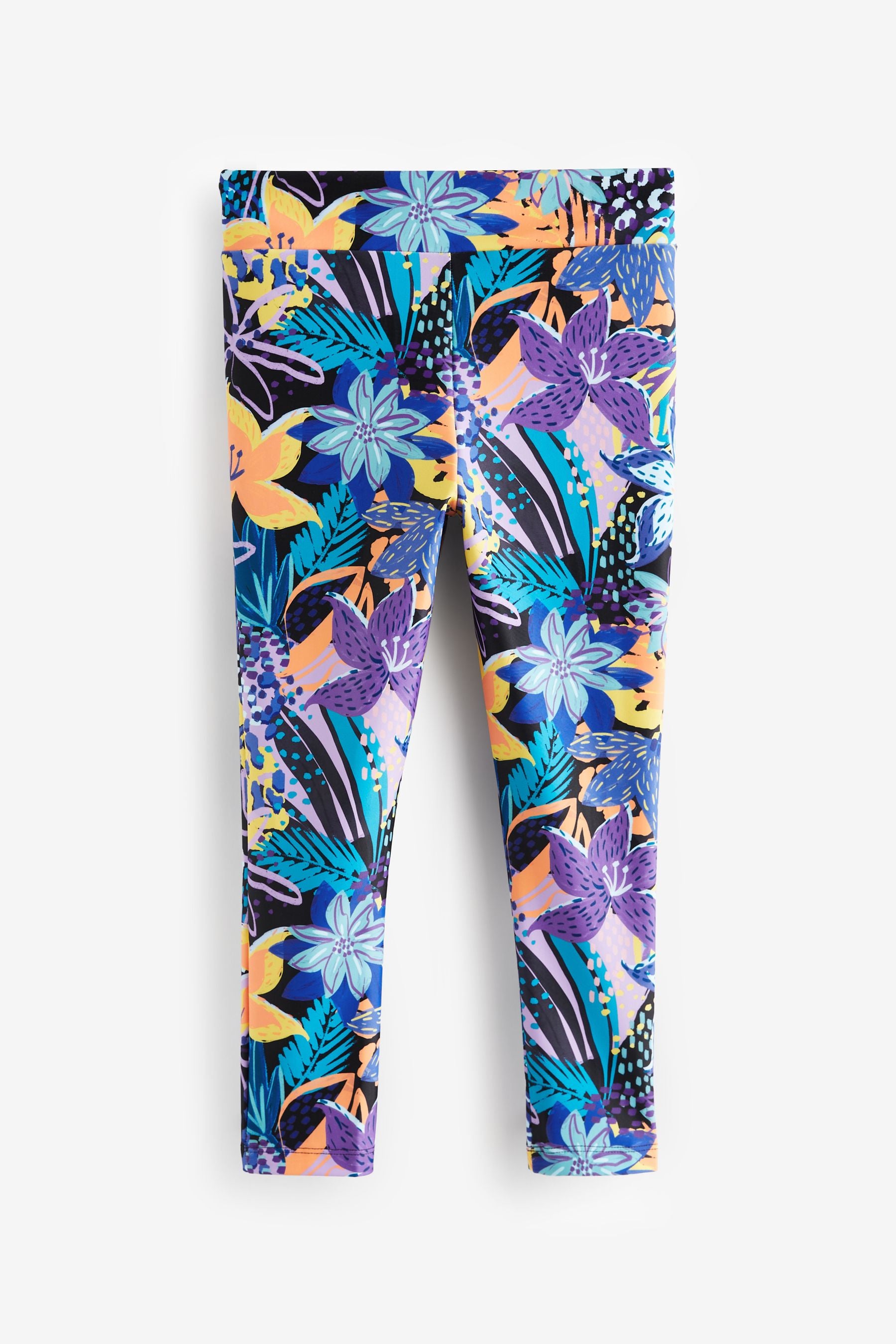 Purple Tropical Sunsafe Swim Leggings (3-16yrs)