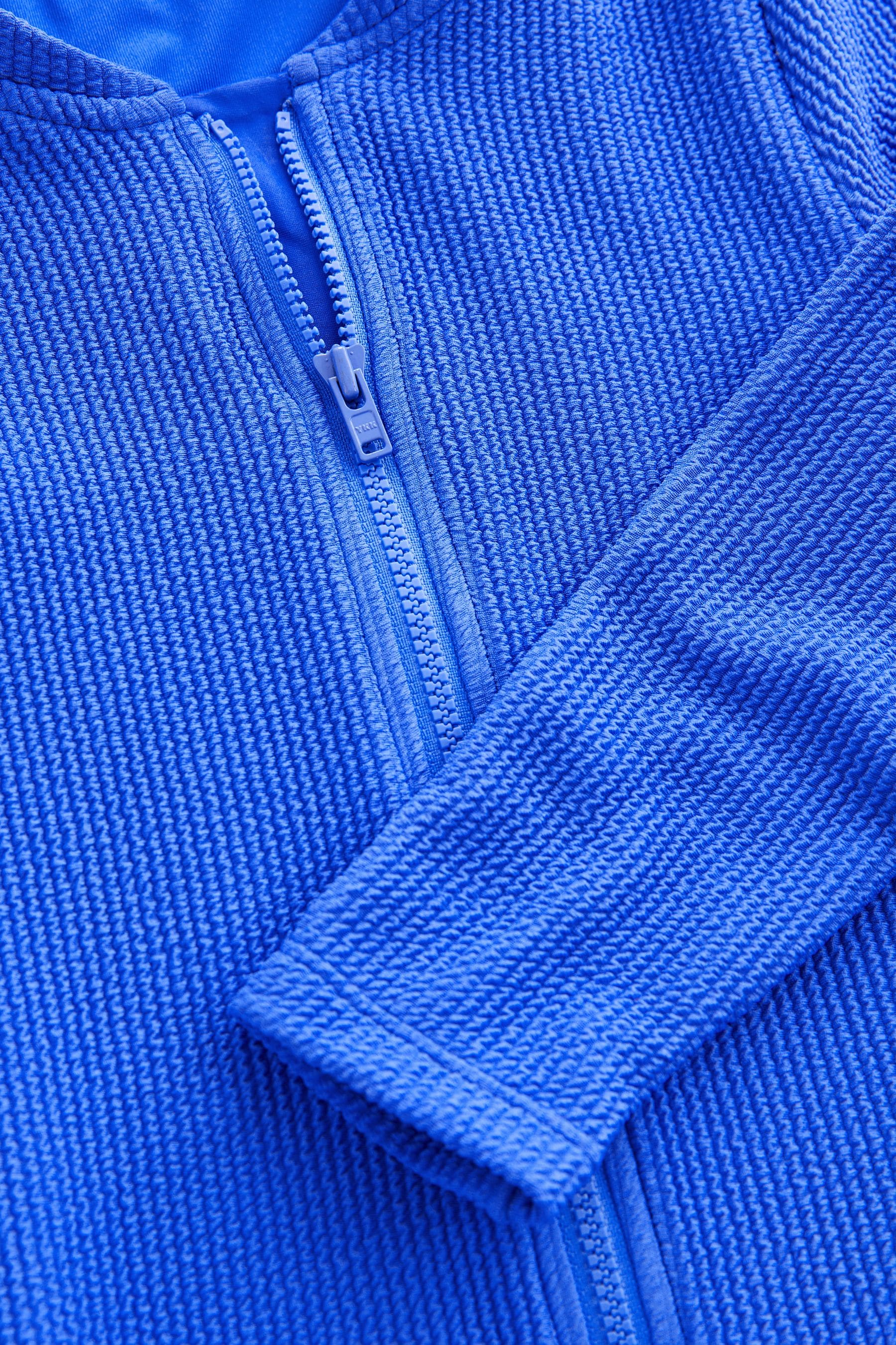 Blue Long Sleeve Textured Swimsuit (3mths-16yrs)