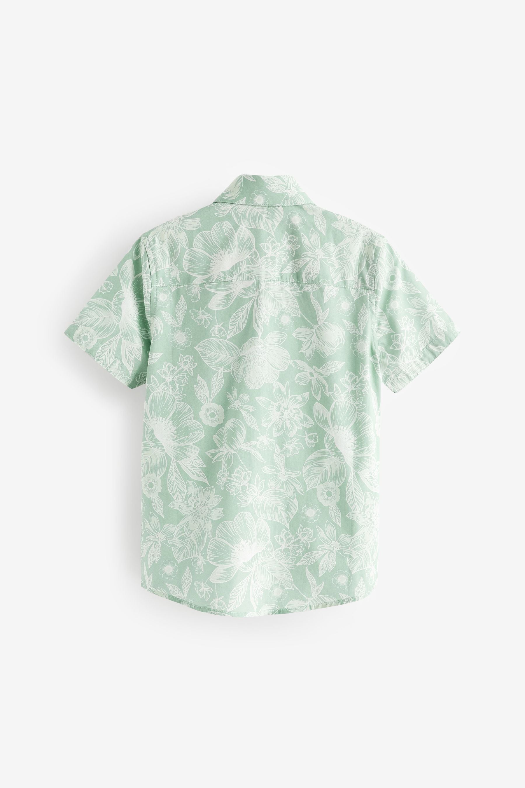 Green Short Sleeves Printed Shirt (3-16yrs)