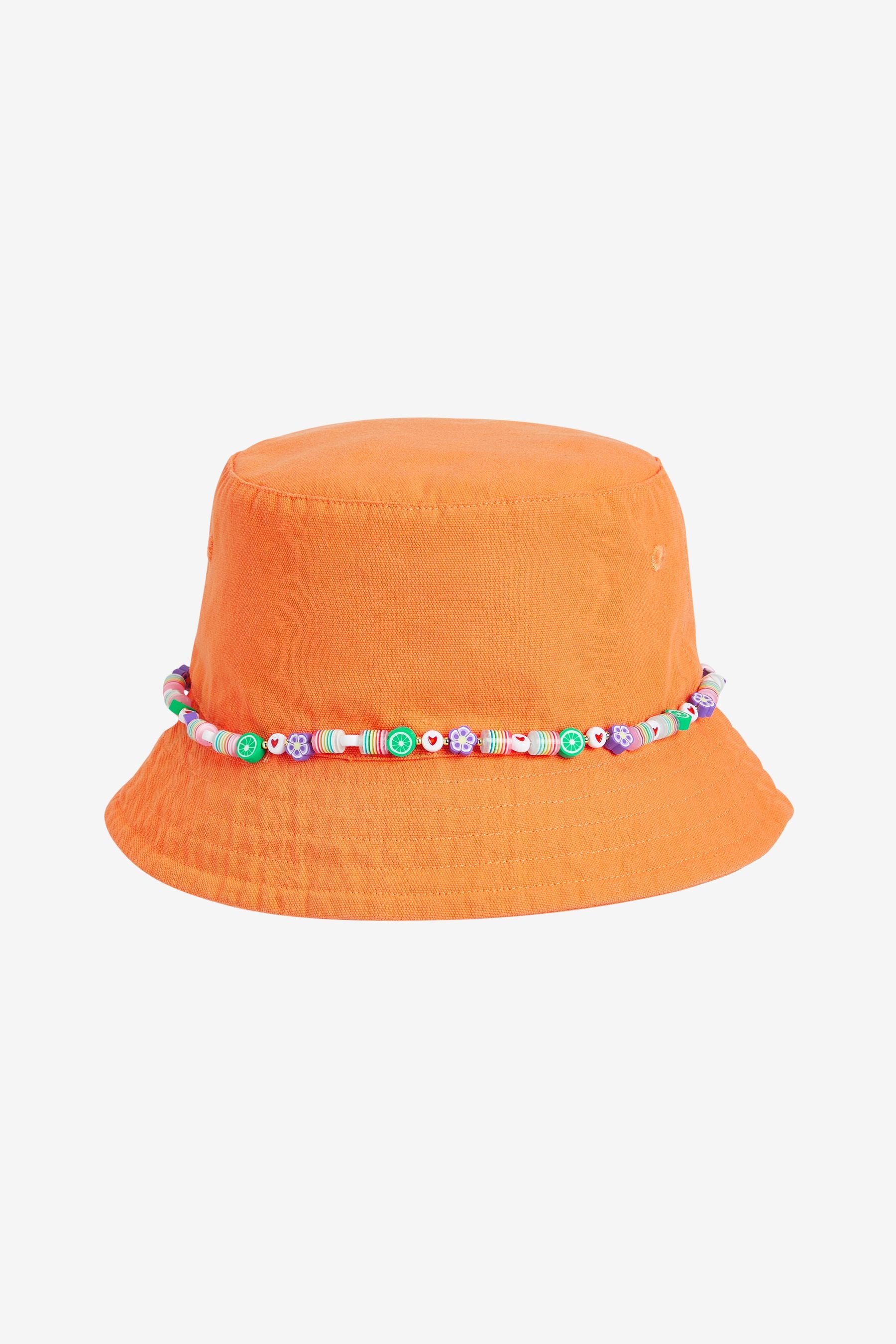 Orange Beaded Bucket Hat (3-16yrs)