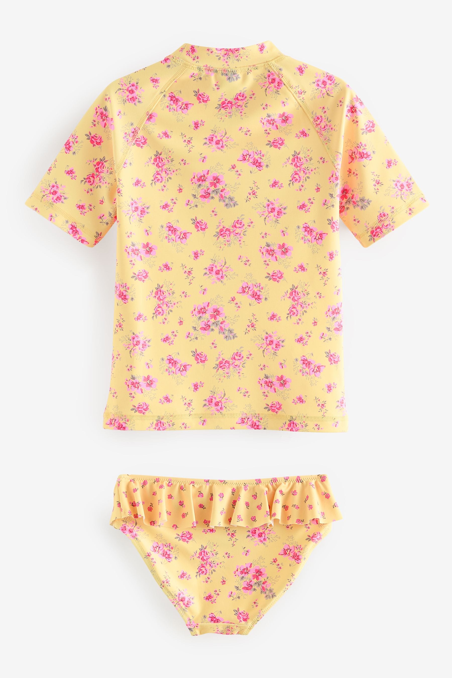 Pink/Yellow Ditsy Sunsafe Swim Set (3-16yrs)