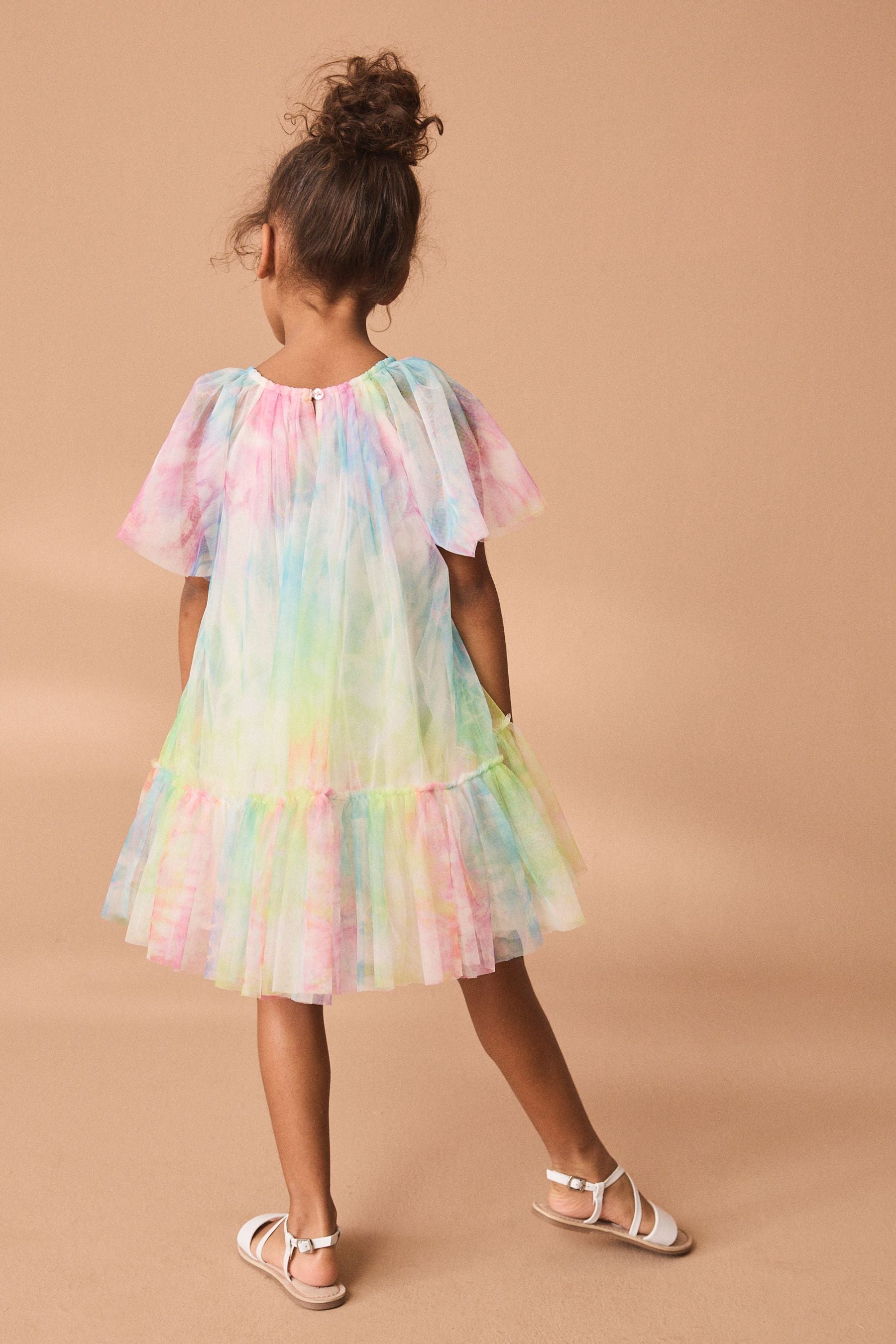 Rainbow Tie-Dye Mesh Party Dress (3mths-16yrs)